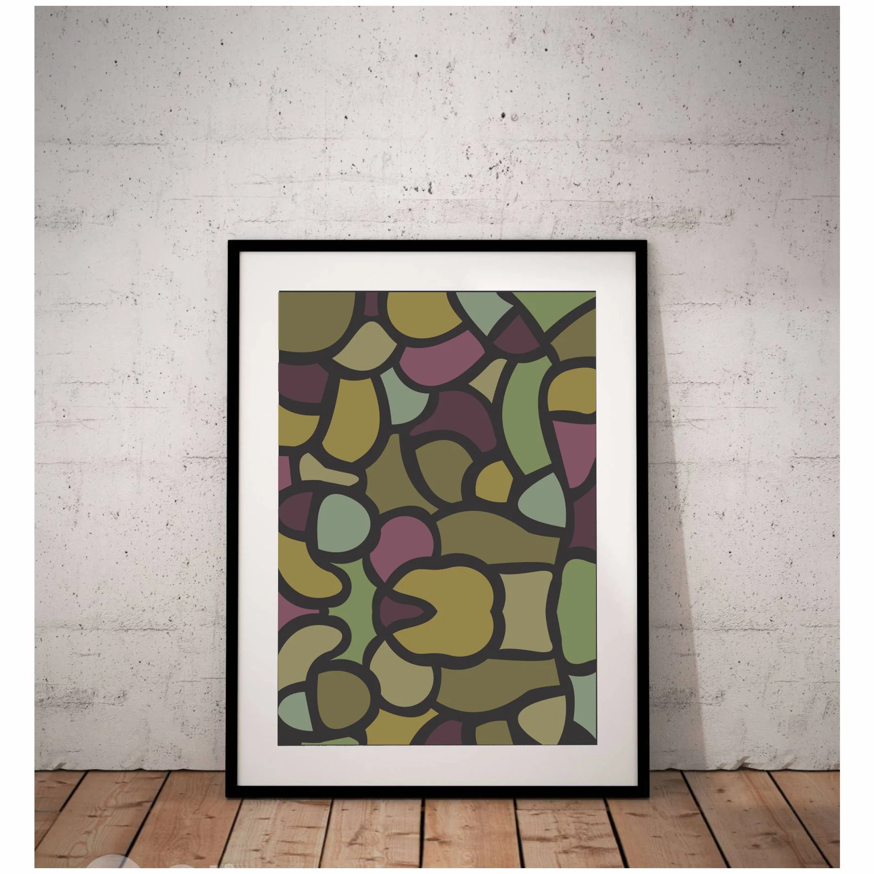 Mosaic Seamless Pattern Reusable Stencil For Canvas And Wall Painting. ID #482 - Image 3