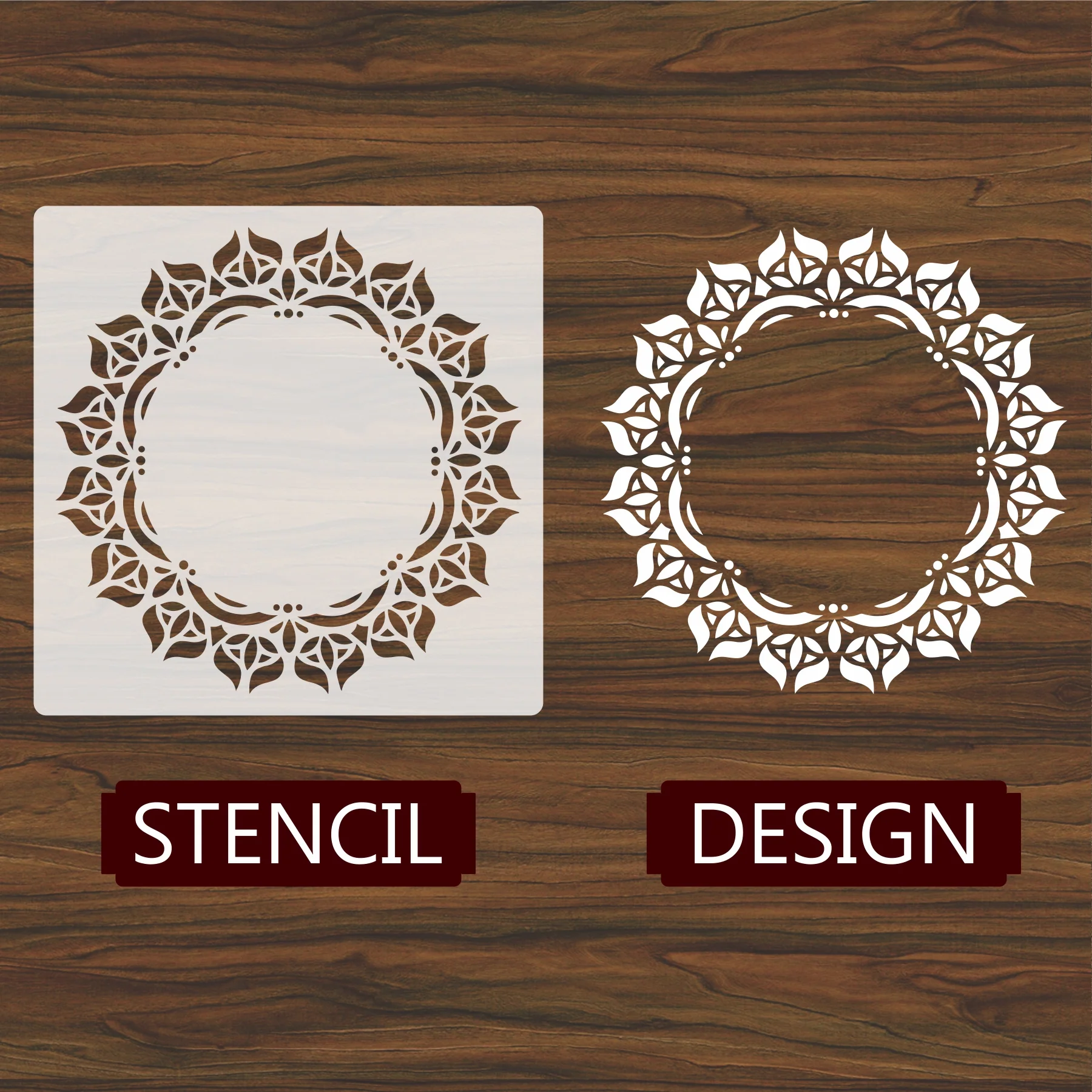 Motif Mandala Round Border Mandala Reusable Stencil For Canvas And Wall Painting.ID#256 - Image 3
