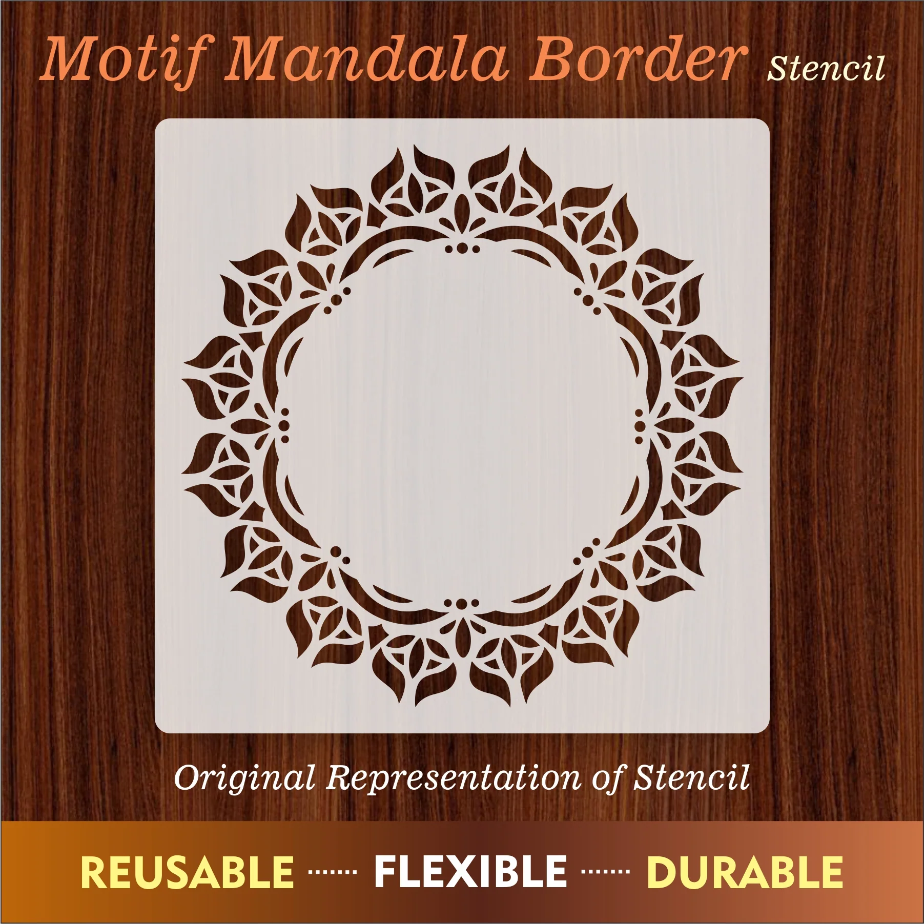 Motif Mandala Round Border Mandala Reusable Stencil For Canvas And Wall Painting.ID#256 - Image 7