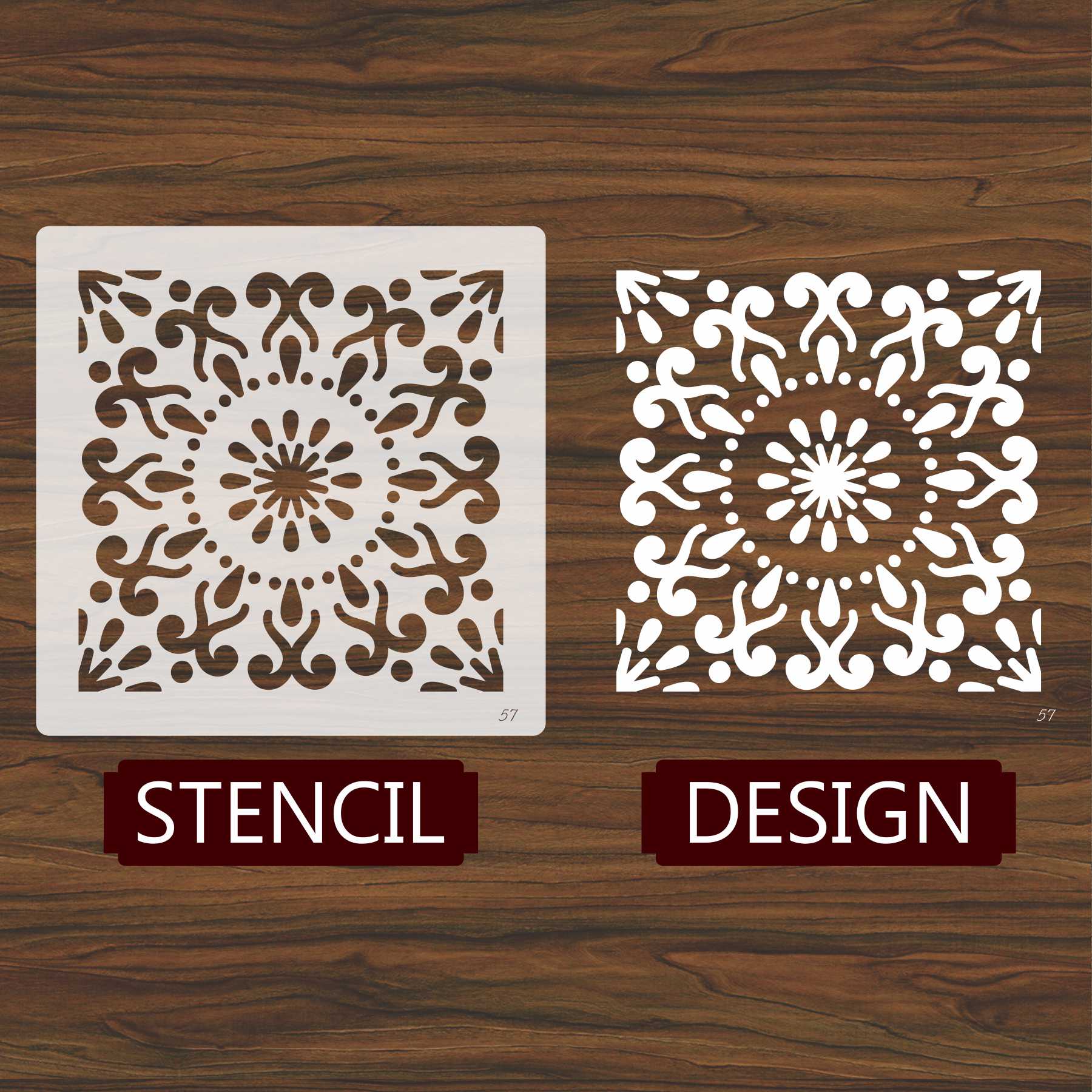 Motif Reusable Stencil for Canvas and wall painting.ID#57 - Image 5