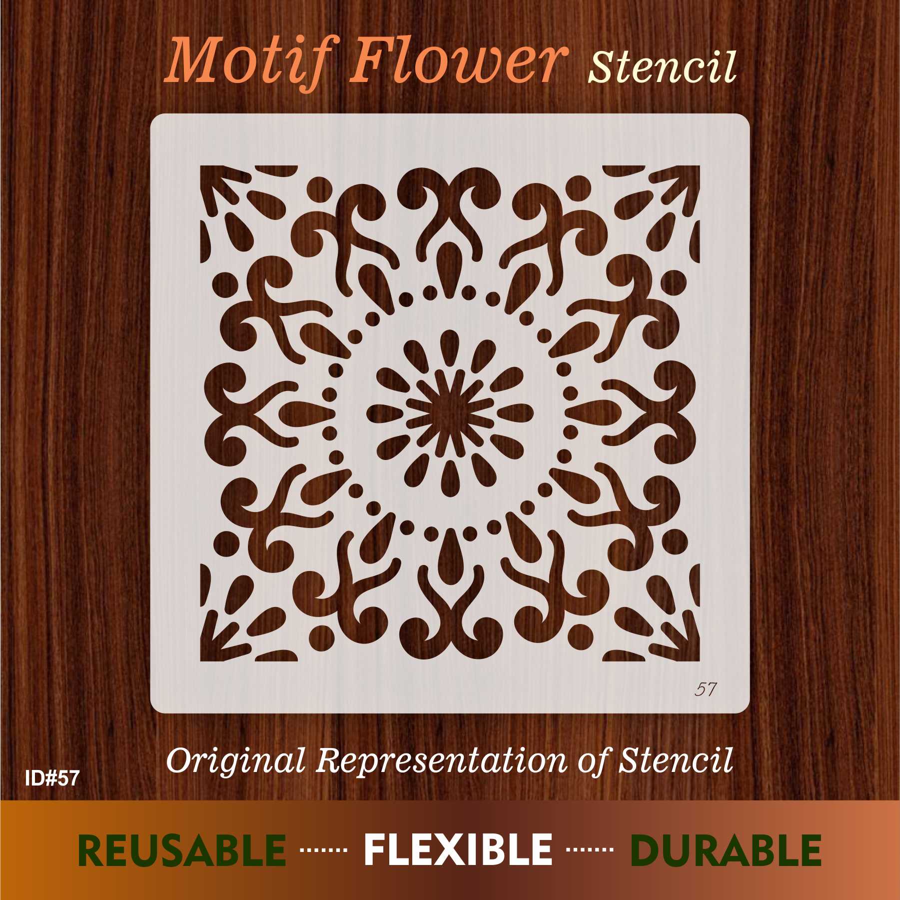 Motif Reusable Stencil for Canvas and wall painting.ID#57 - Image 6