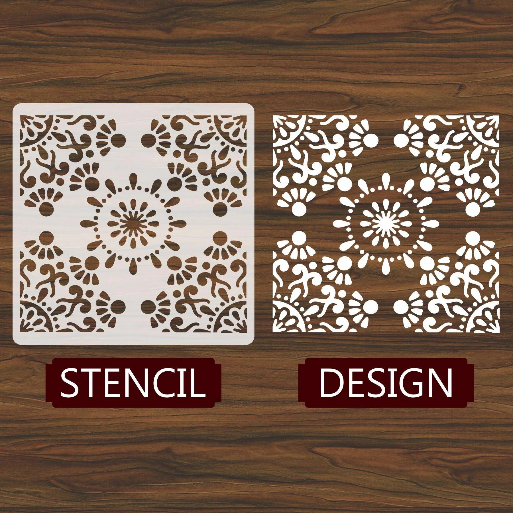 Motif Reusable Stencil for Canvas and wall painting.ID#58 - Image 2