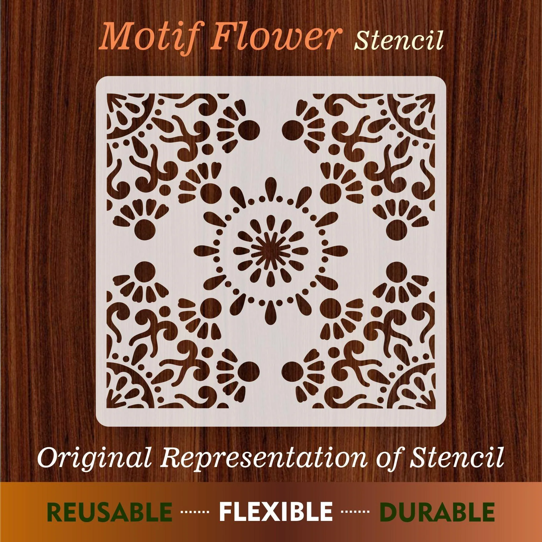 Motif Reusable Stencil for Canvas and wall painting.ID#58 - Image 3