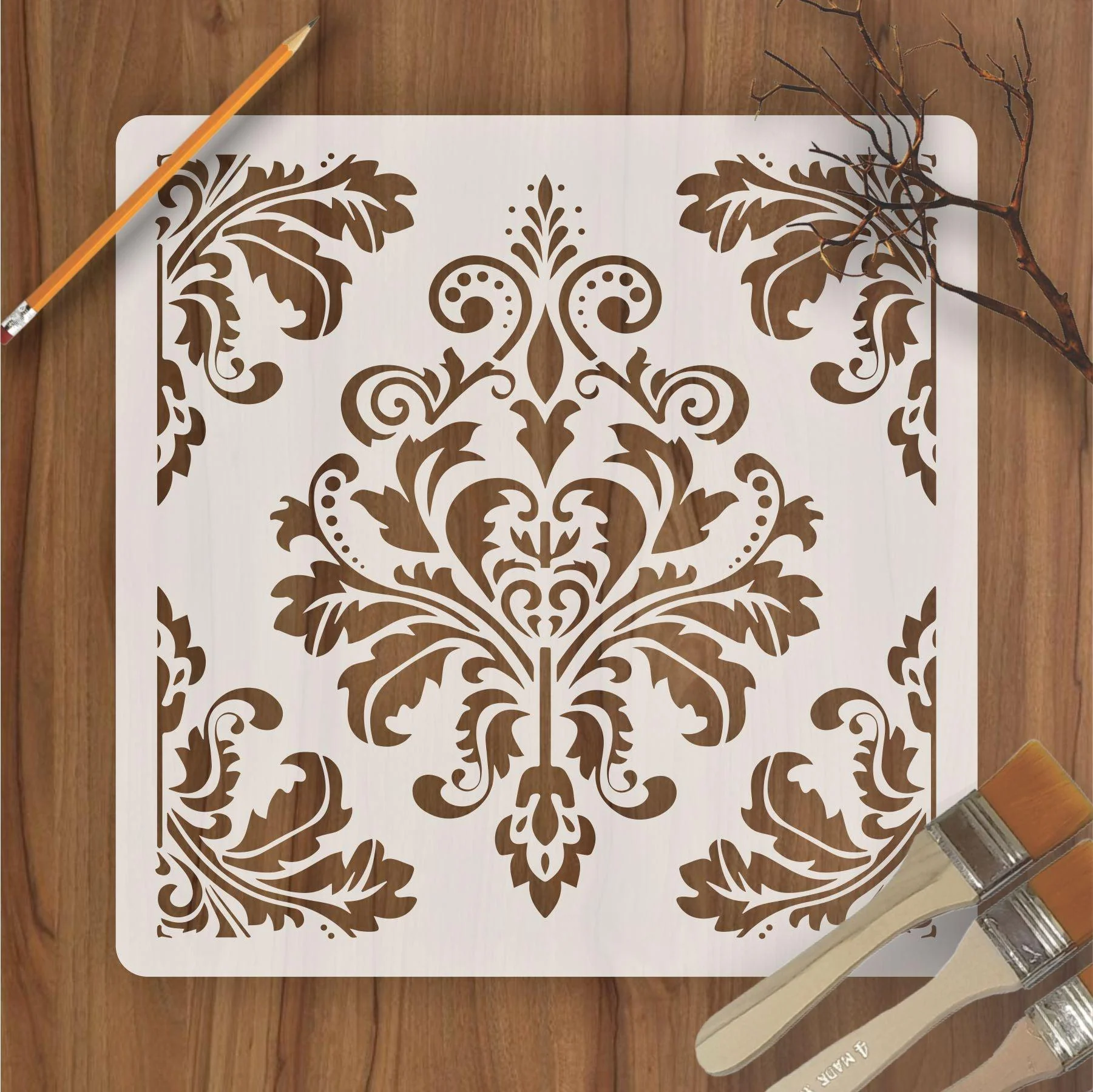 Motif Reusable Stencil Sheetsfor Canvas and wall painting.ID#76