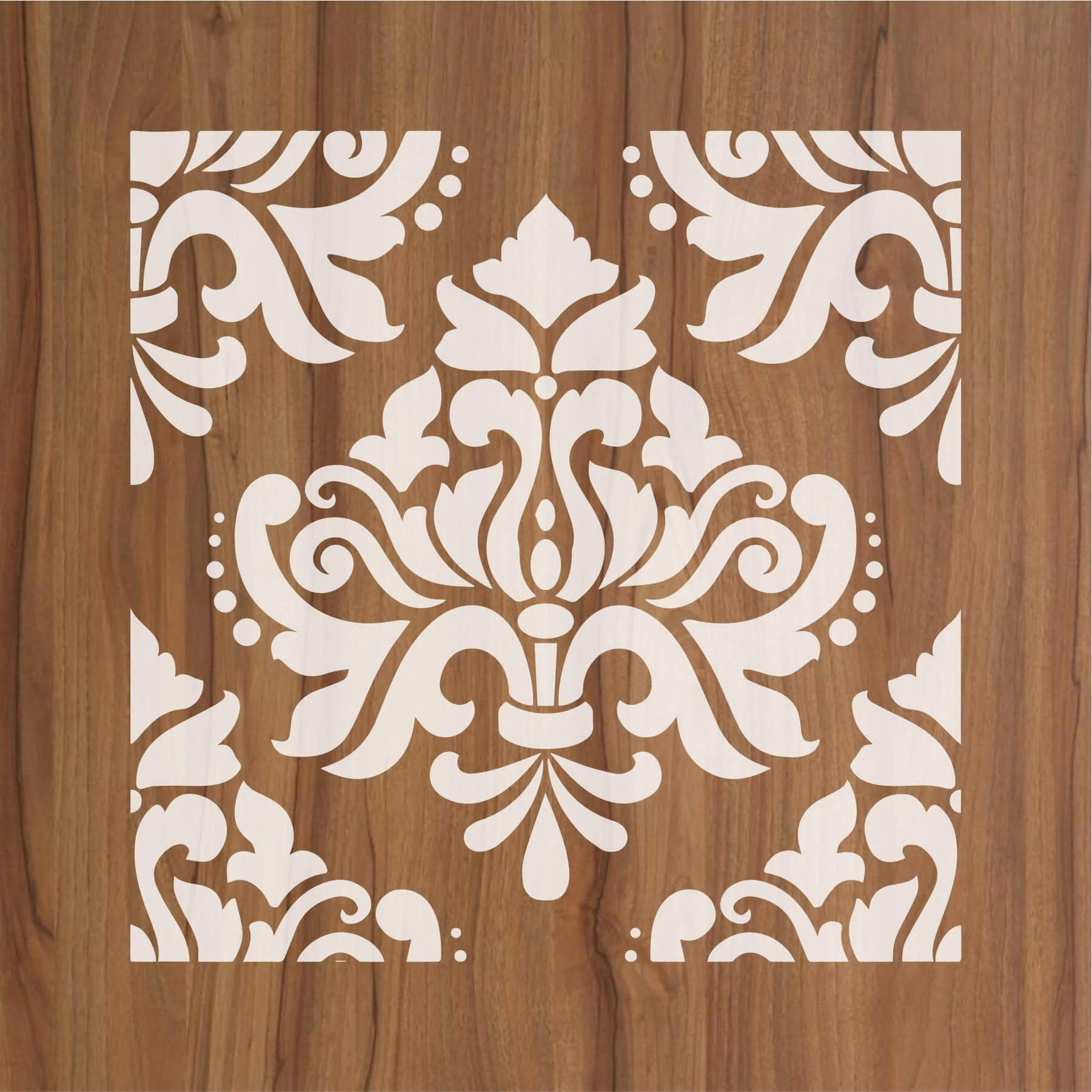 Motif Floral Pattern Reusable Stencil For Canvas And Wall Painting.ID#232 - Image 2