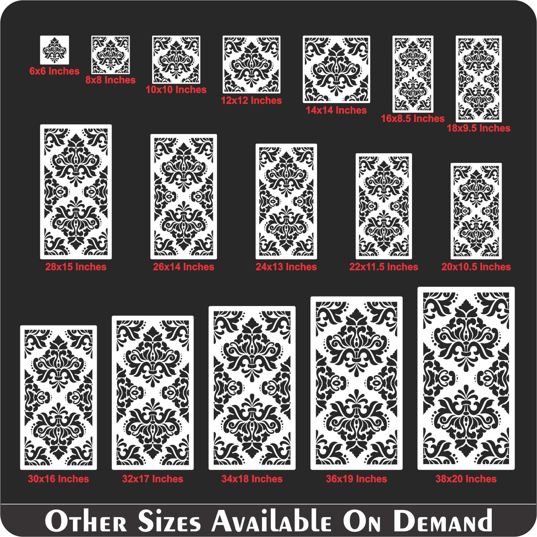 Motif Floral Pattern Reusable Stencil For Canvas And Wall Painting.ID#232 - Image 8