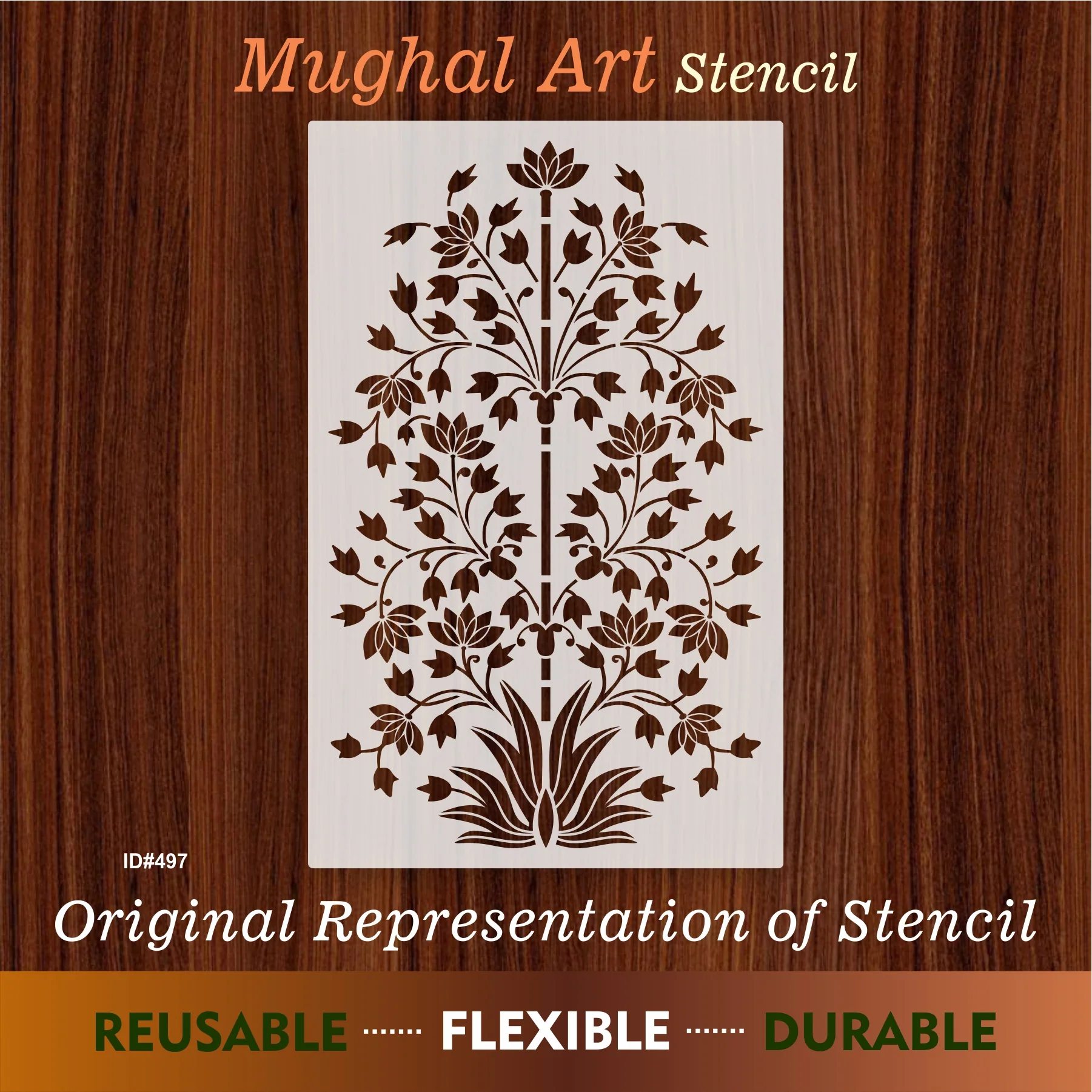 Mughal art Stencil Wall Painting Scrapbook Coloring Embossing Album Decor Template. ID #497
