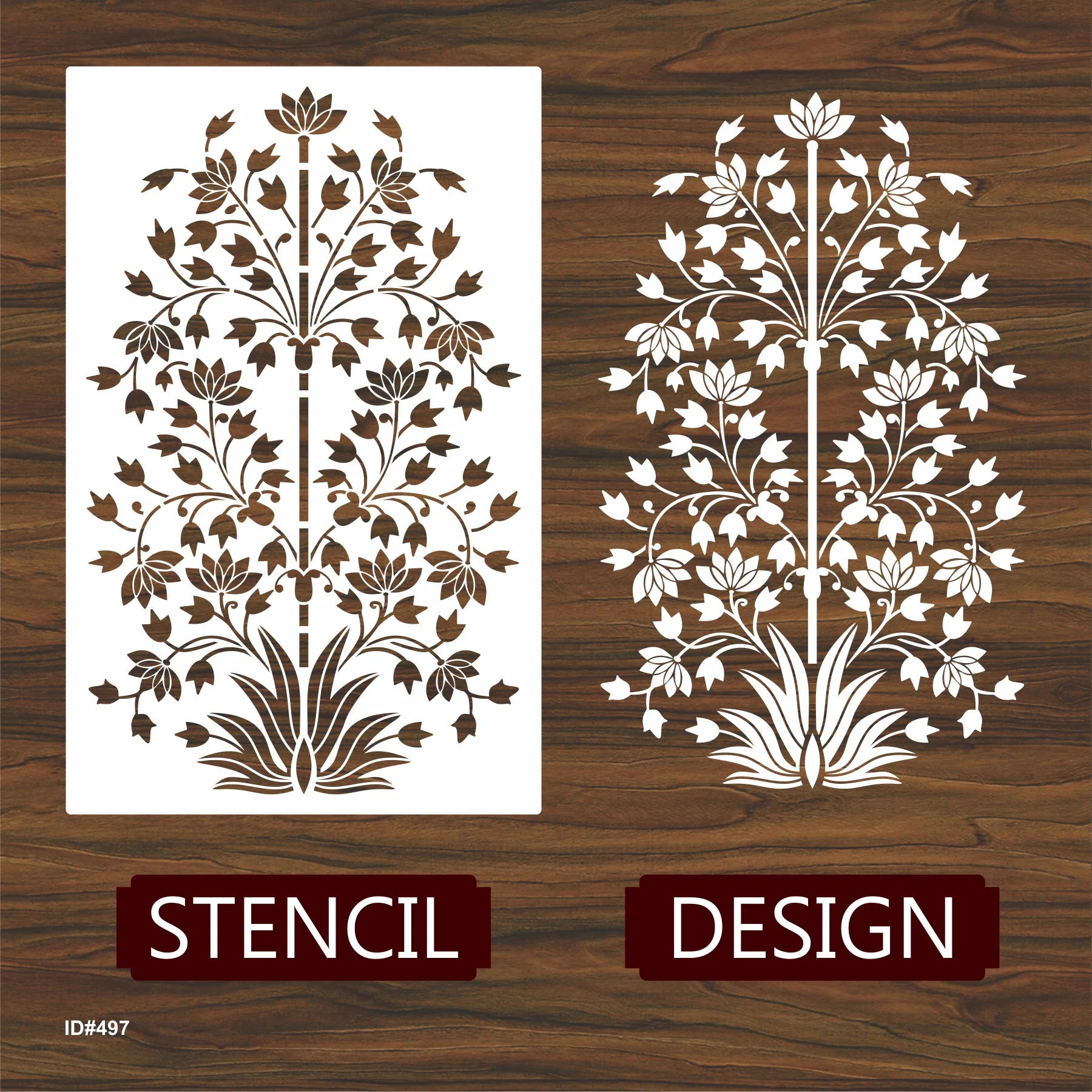 Mughal art Stencil Wall Painting Scrapbook Coloring Embossing Album Decor Template. ID #497 - Image 4