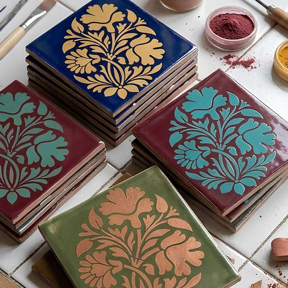 Mughal Floral Pattern Stencil for Wall, Furniture & Floor Art – Traditional Indian Botanical Design – ID# 789 - Image 7