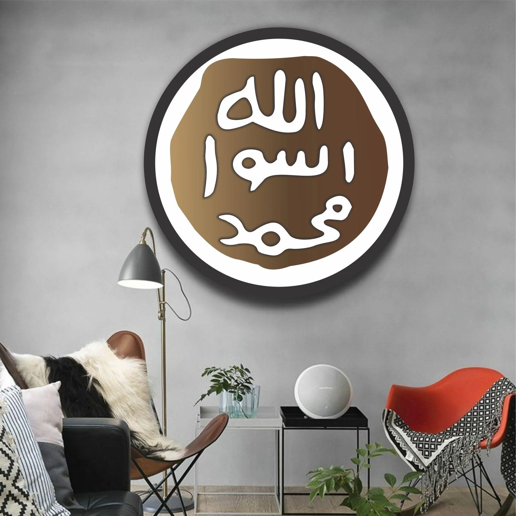 Muhr e Nabuwat Calligraphy Islamic Reusable Stencil for Canvas and wall painting.ID#4080 - Image 4