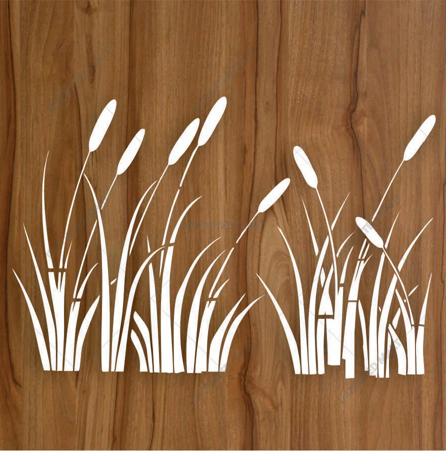 Natural Grass Silhouette Stencil for Wall, Floor & Craft Décor – Minimal Botanical Border – ID# 650 - Image 3