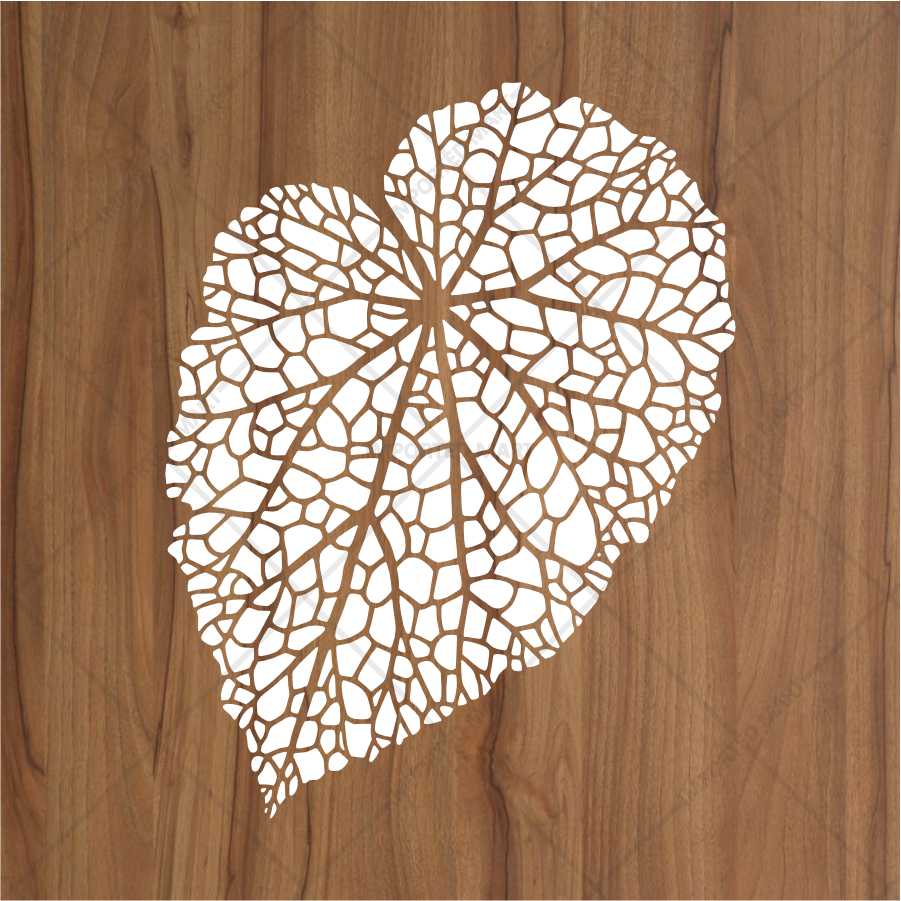 Netted Leaf Stencil for Wall, Wood & Fabric Art – Mesh Botanical Design – ID# 645 - Image 3