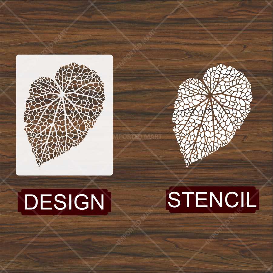 Netted Leaf Stencil for Wall, Wood & Fabric Art – Mesh Botanical Design – ID# 645 - Image 4