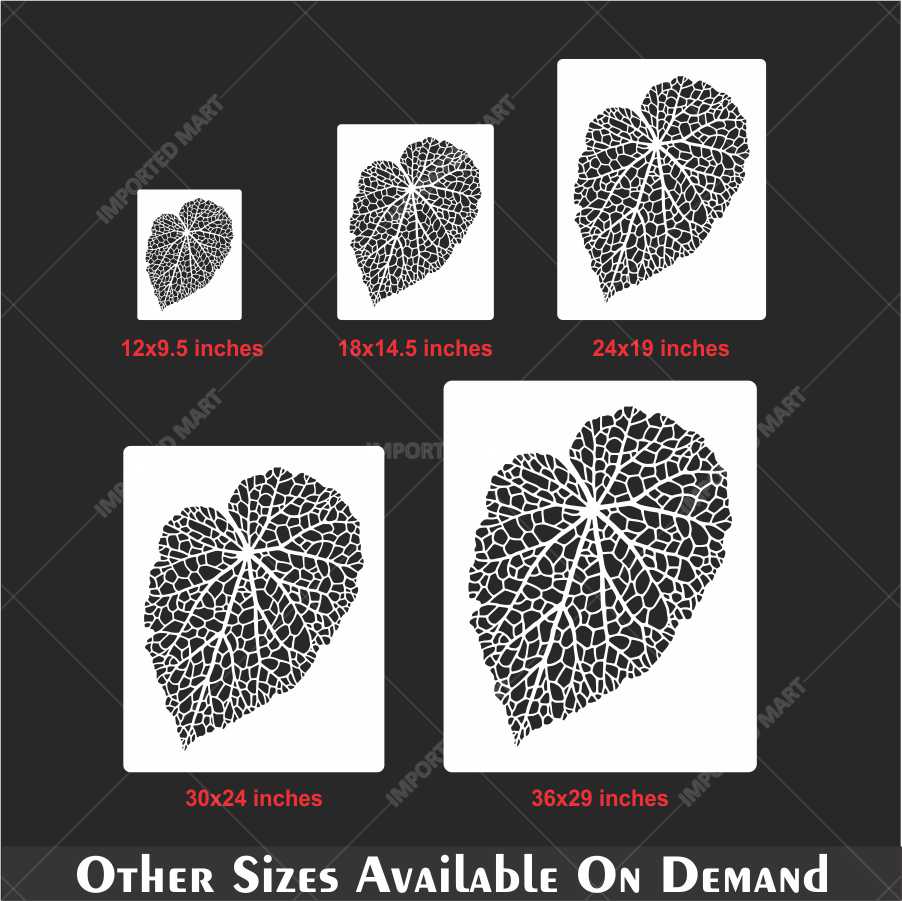 Netted Leaf Stencil for Wall, Wood & Fabric Art – Mesh Botanical Design – ID# 645 - Image 5