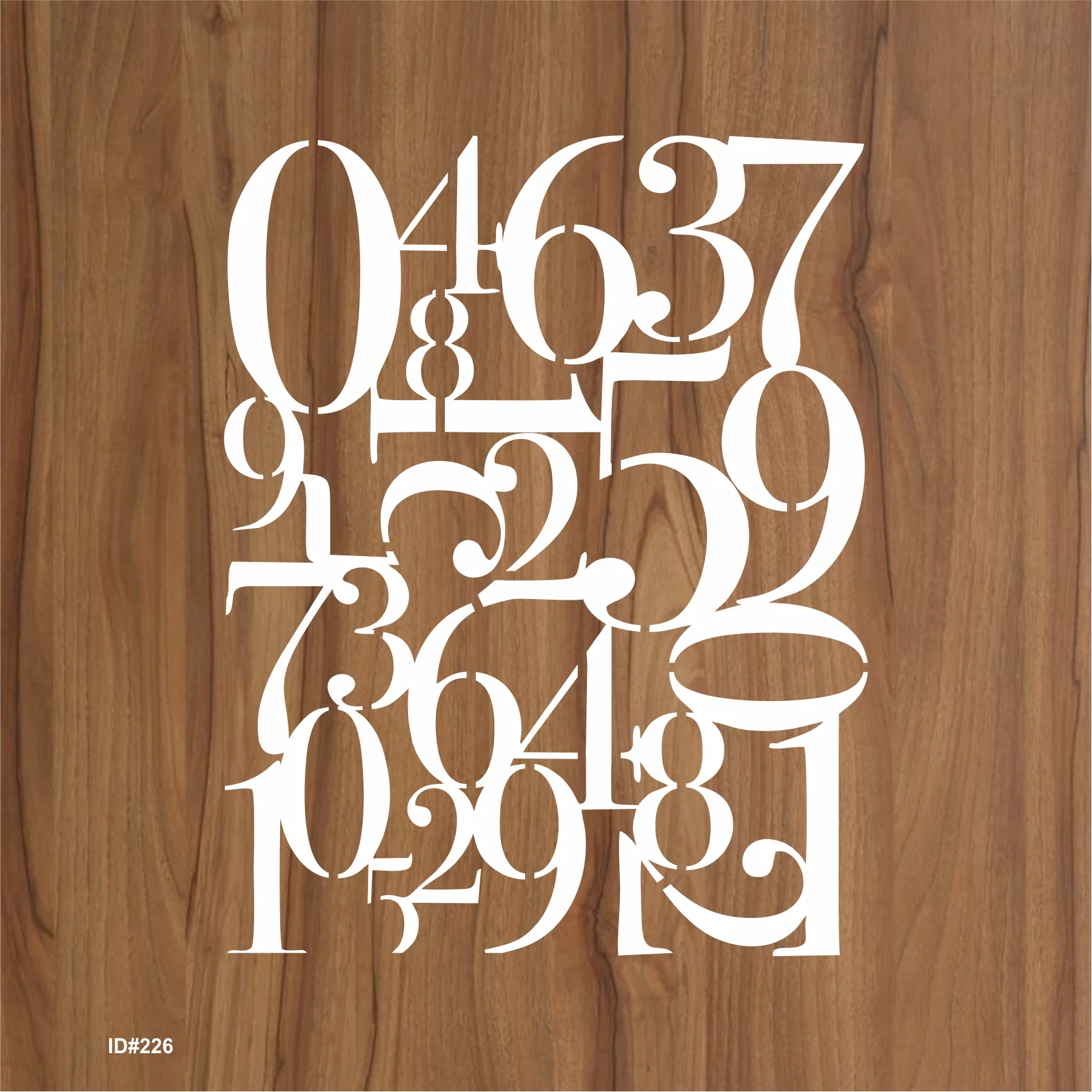 Number Stencil For Wall Painting Scrapbooking Stamp Album Decor Embossing Paper Card Template. ID #226 - Image 2