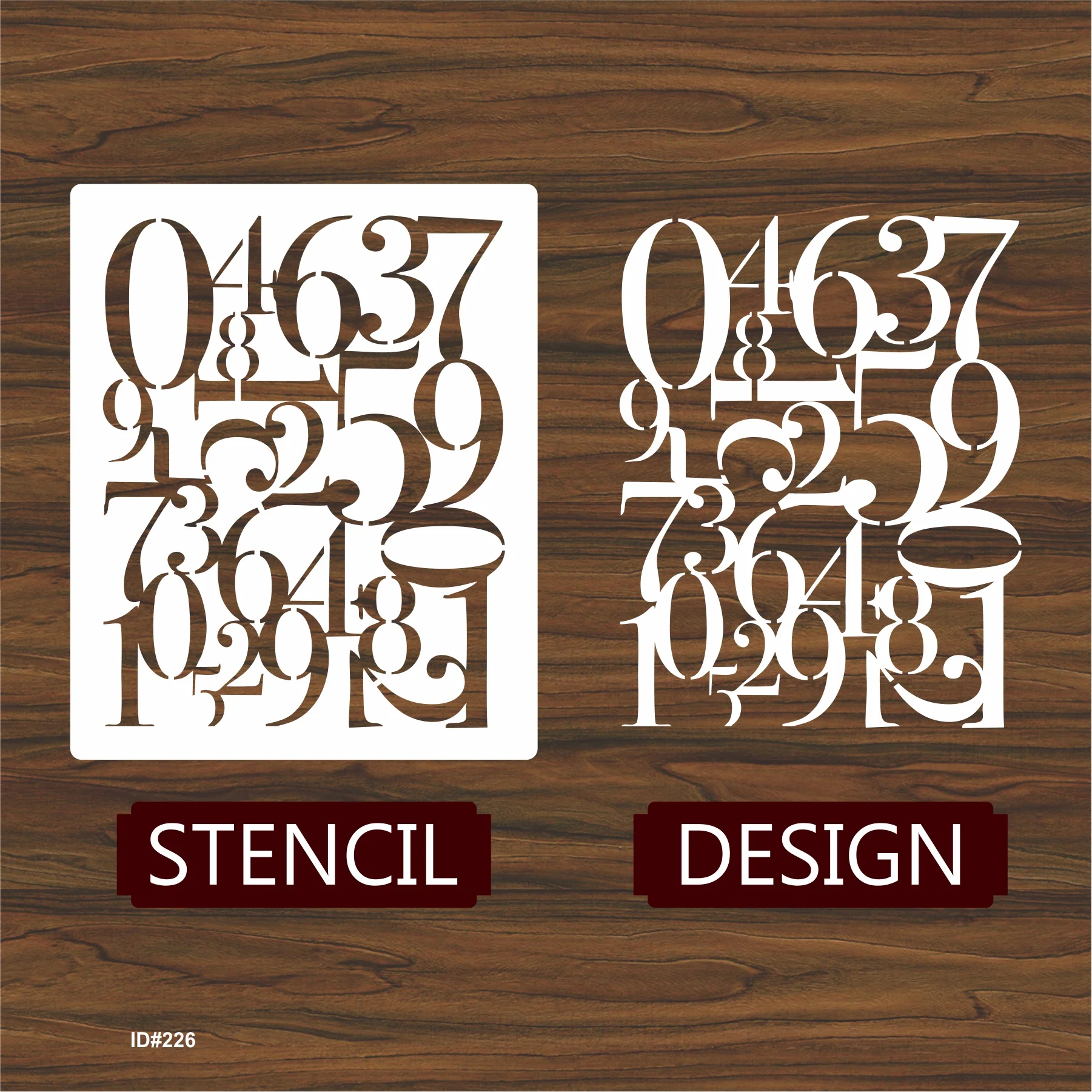 Number Stencil For Wall Painting Scrapbooking Stamp Album Decor Embossing Paper Card Template. ID #226 - Image 3