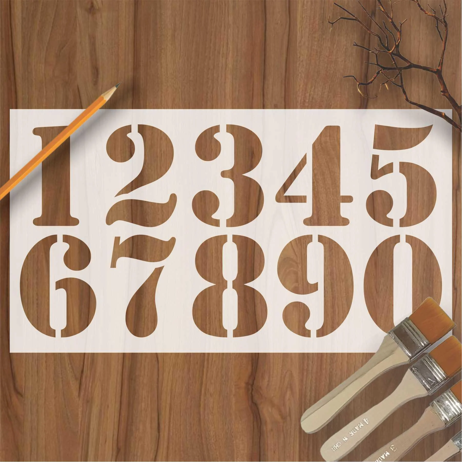 Numbring Reusable Stencil for Canvas and wall painting.ID#435