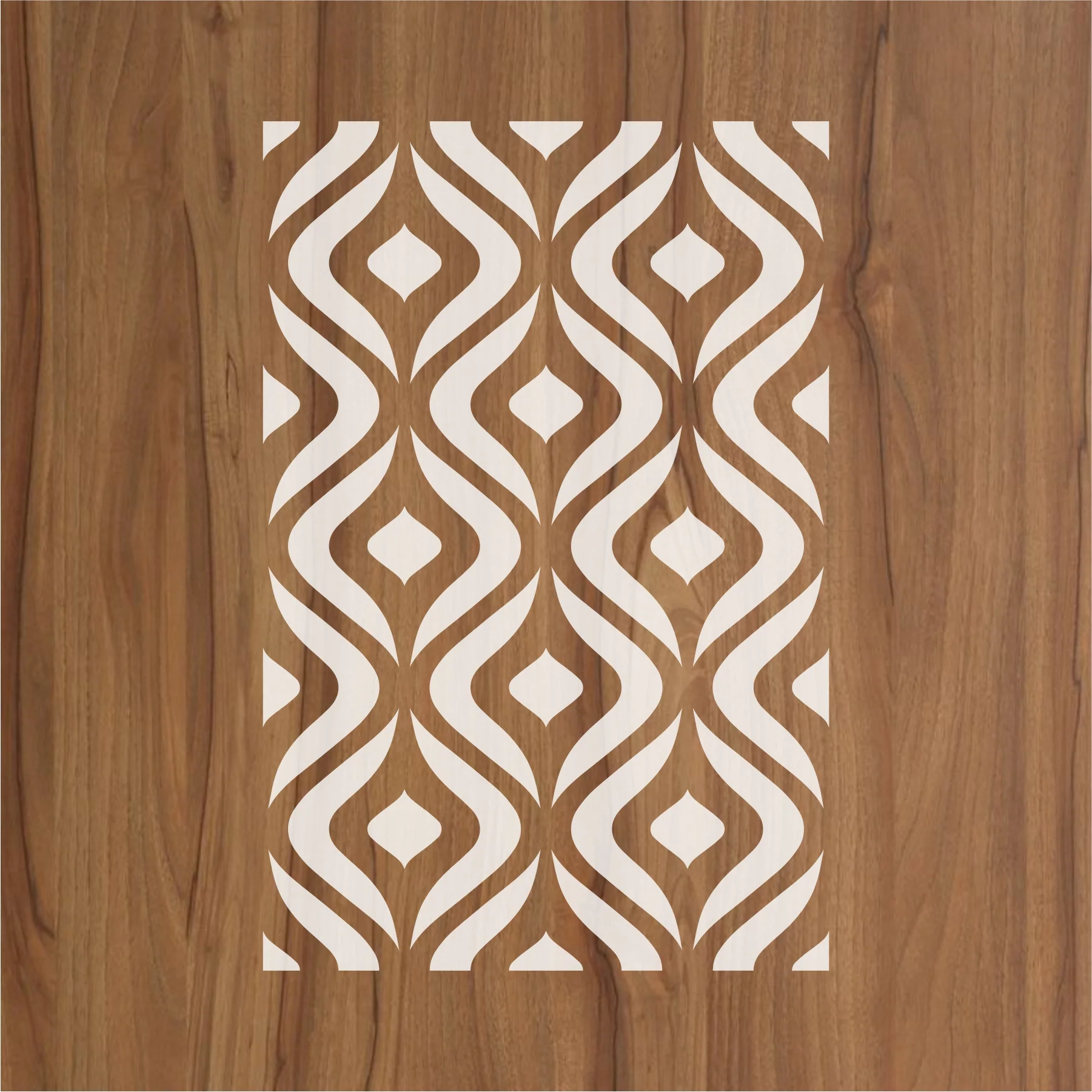 Ogee Bragello Wallpaper Pattern Reusable Stencil For Canvas And Wall Painting.ID#212I - Image 2