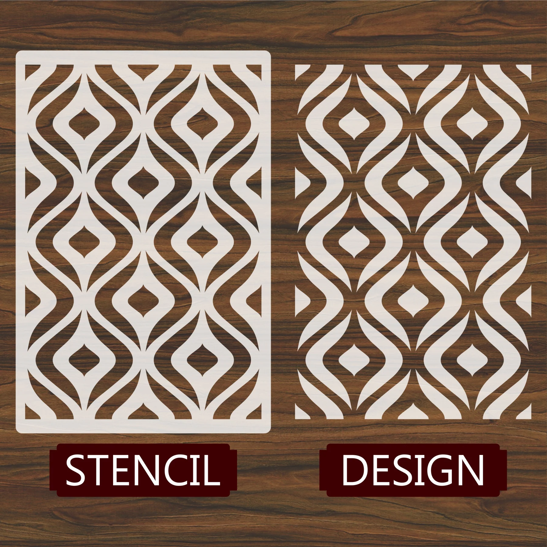 Ogee Bragello Wallpaper Pattern Reusable Stencil For Canvas And Wall Painting.ID#212I - Image 3