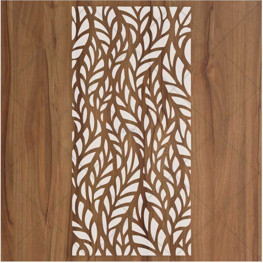 Organic Leaf Flow Stencil for Wall, Wood & Fabric Art – Nature-Inspired Pattern – ID# 660 - Image 3