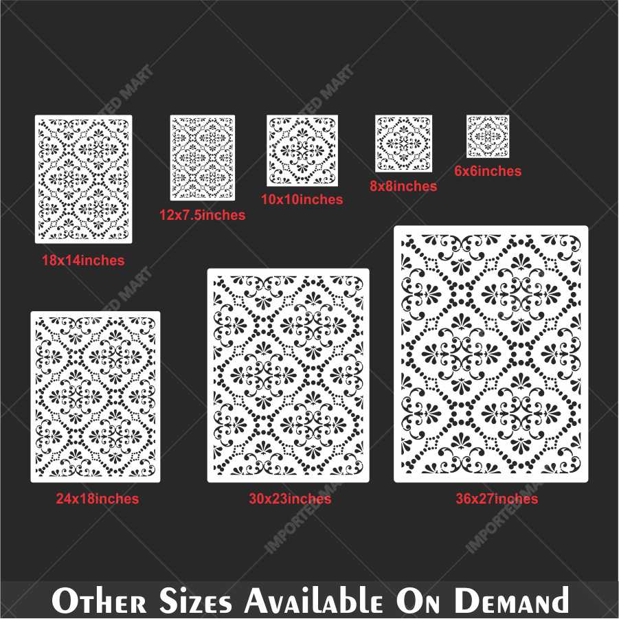 Ornamental Lattice Tile Stencil for Wall, Wood & Fabric Art – Vintage Pattern – ID# 679 - Image 5