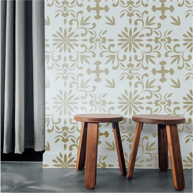 Pack 0f 4 Pcs Tile Reusable Stencil for Canvas and wall painting.ID#24 - Image 4