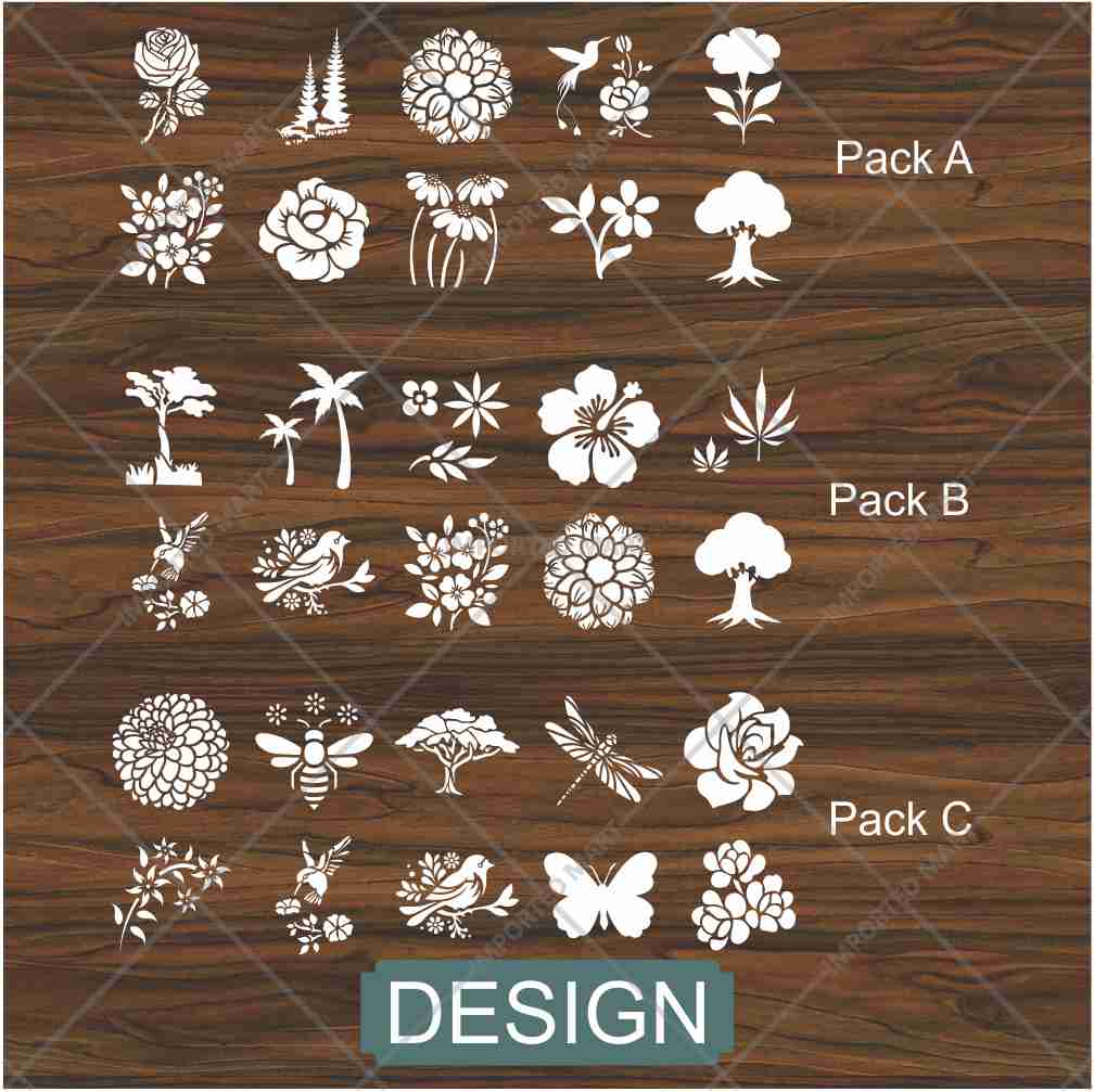 Pack of 10Pcs Nature Inspired Wall Art Stencils | Painting and Scrapbooking ID#643 - Image 4