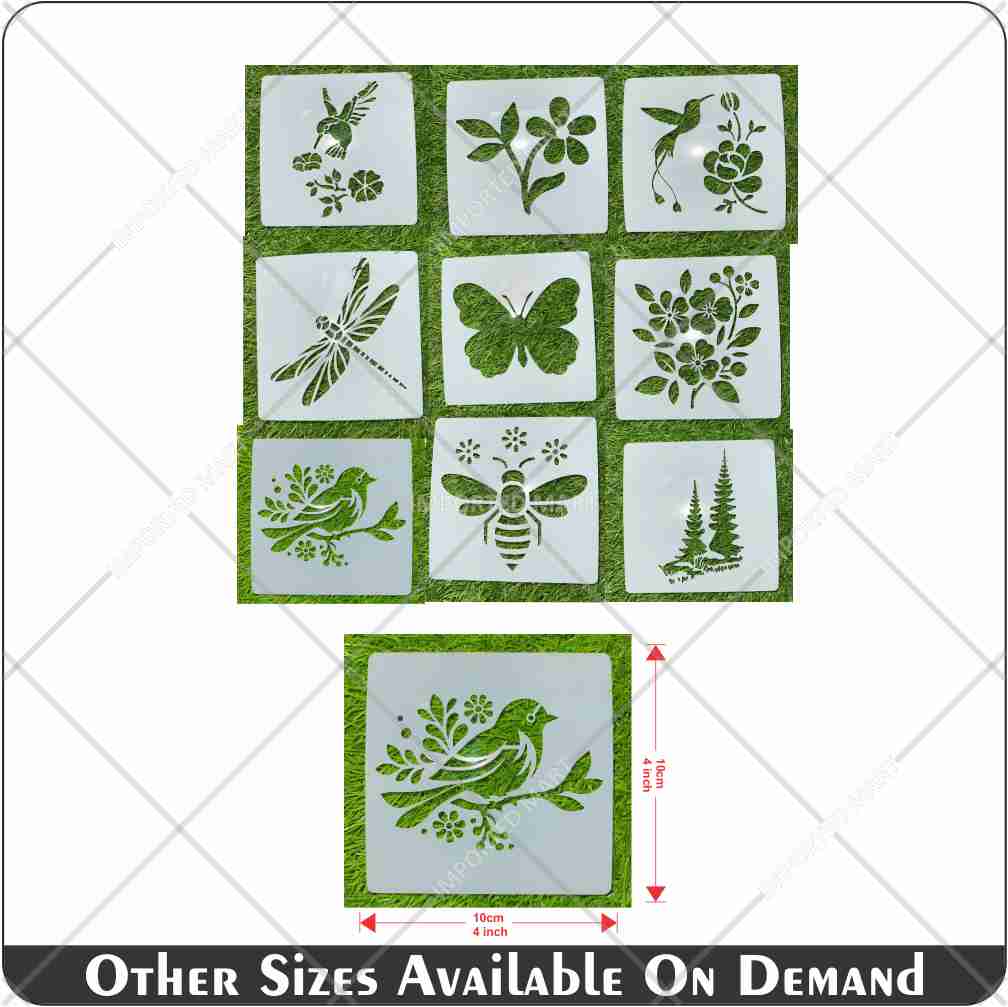 Pack of 10Pcs Nature Inspired Wall Art Stencils | Painting and Scrapbooking ID#643 - Image 5