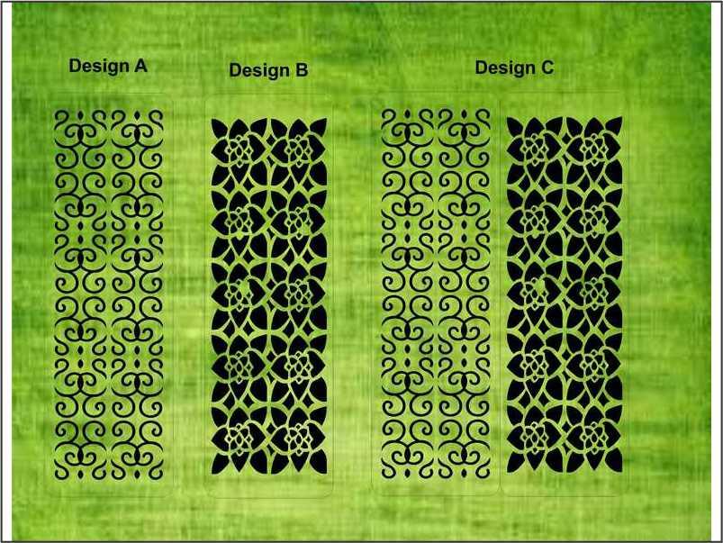 Pack of 2 border, Floral Reusable Stencil for Canvas and wall painting.ID#39 - Image 12