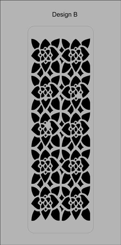 Pack of 2 border, Floral Reusable Stencil for Canvas and wall painting.ID#39 - Image 8