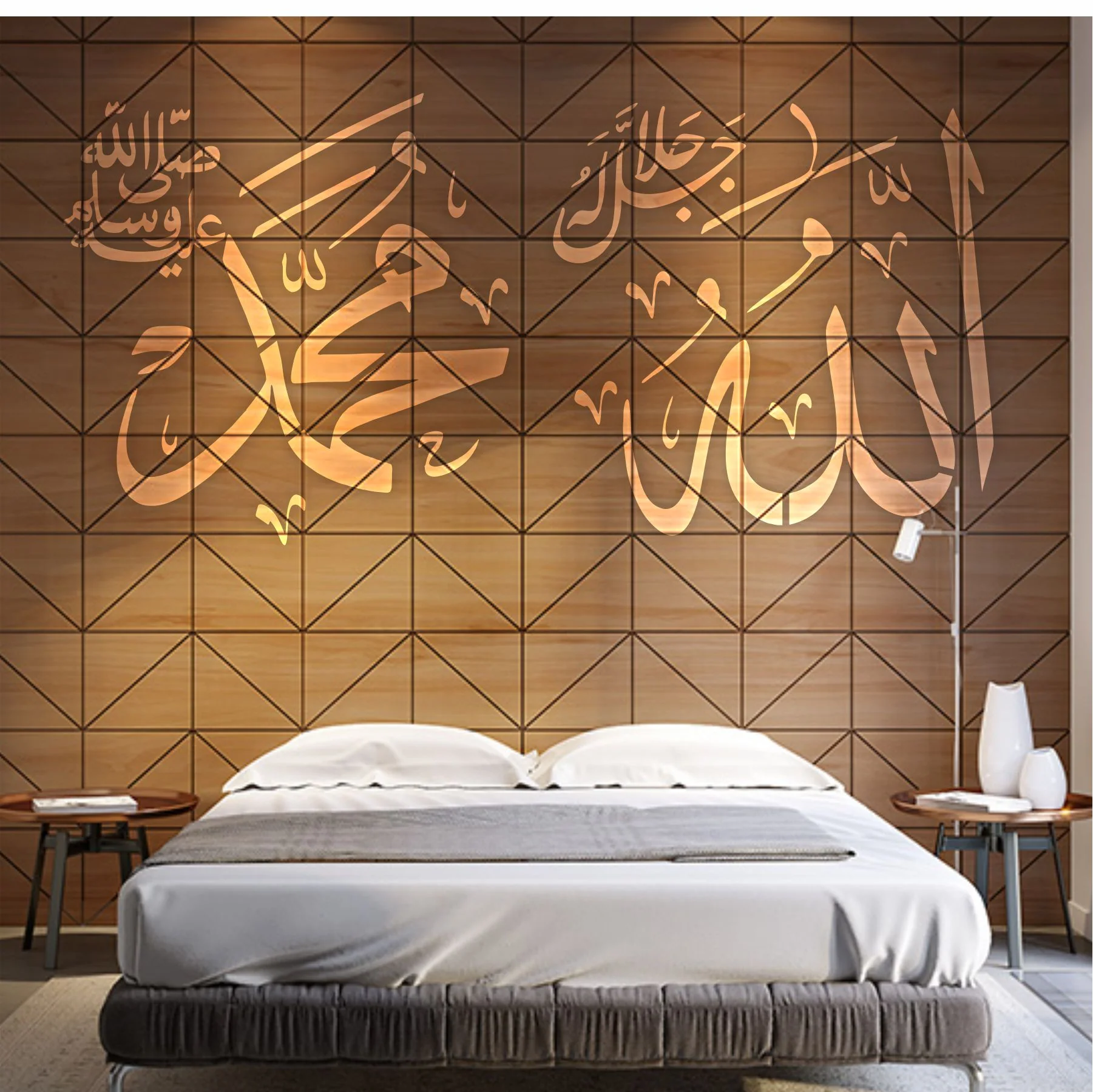 Pack of 2 Pcs Calligraphy Islamic Reusable Stencil for Canvas and wall painting.ID# 409 - Image 7