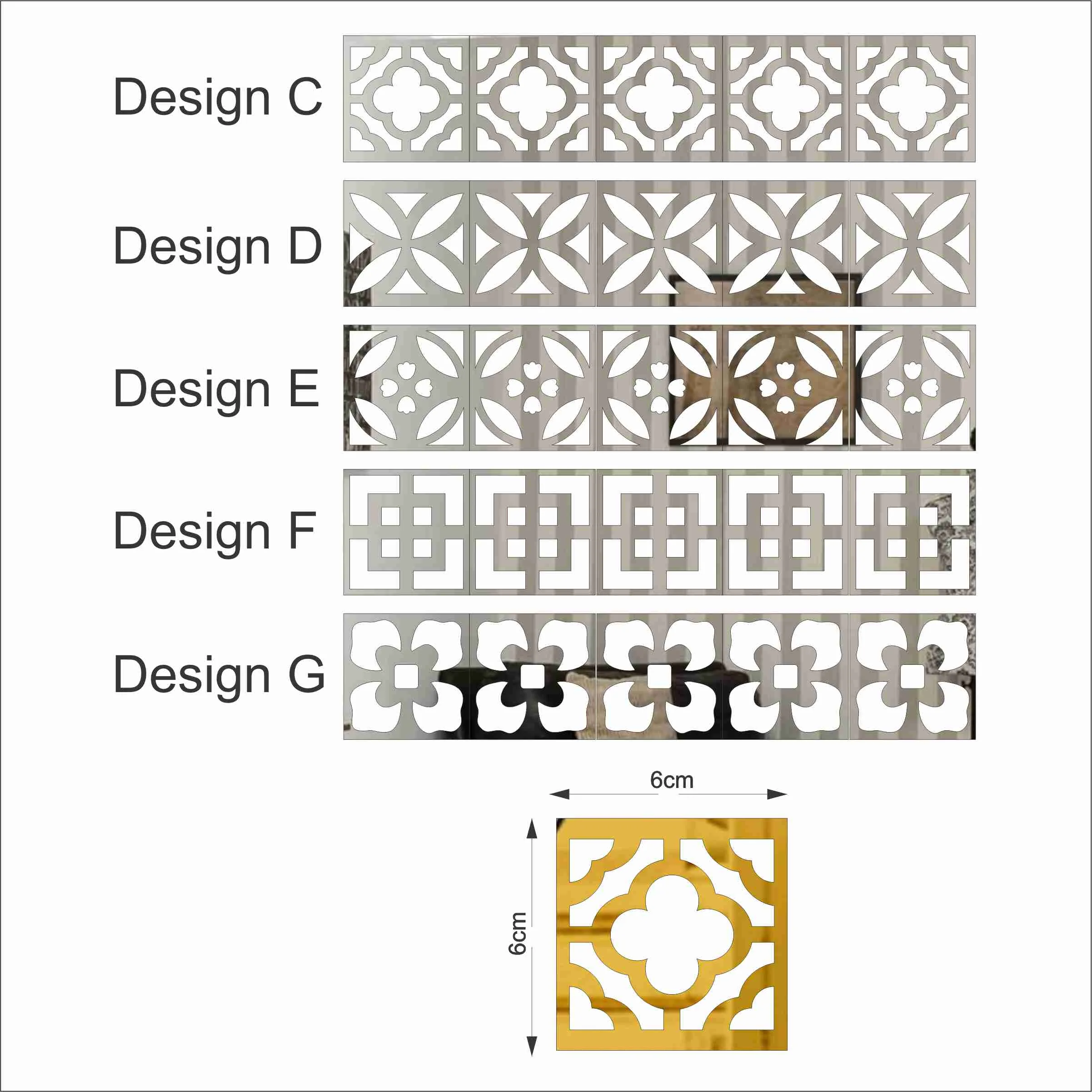 Pack of 10pcs 3D self Adhesive Acrylic Mirror DIY Building Border Mirror Art Home Decoration Mirror Wall Sticker living room Home Decor - Image 2