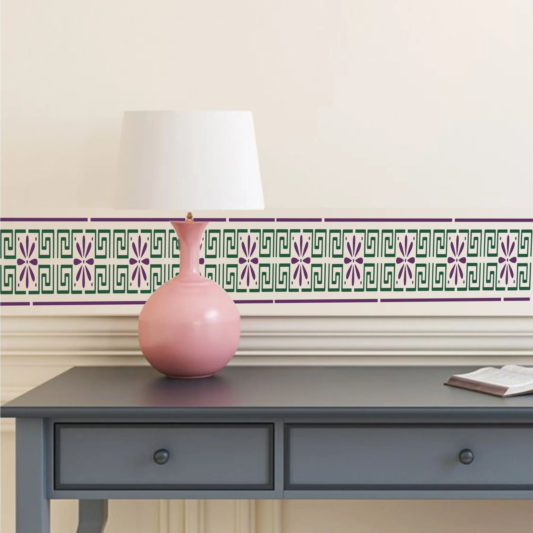 Pack of 4 Border Pattern Reusable Stencil For Canvas And Wall Painting.ID#245 - Image 13