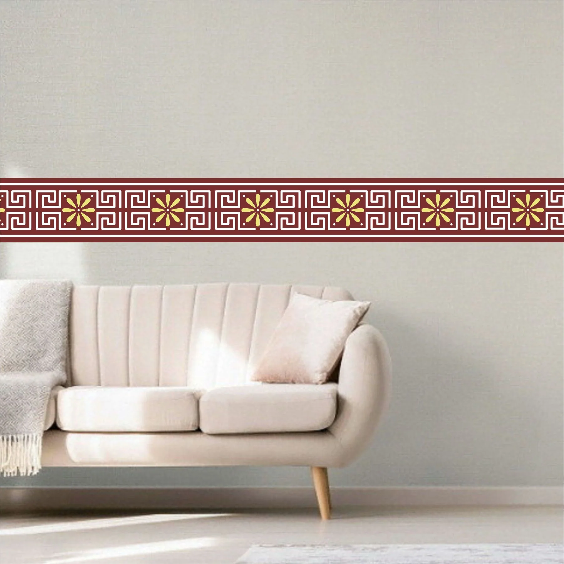 Pack of 4 Border Pattern Reusable Stencil For Canvas And Wall Painting.ID#245 - Image 5