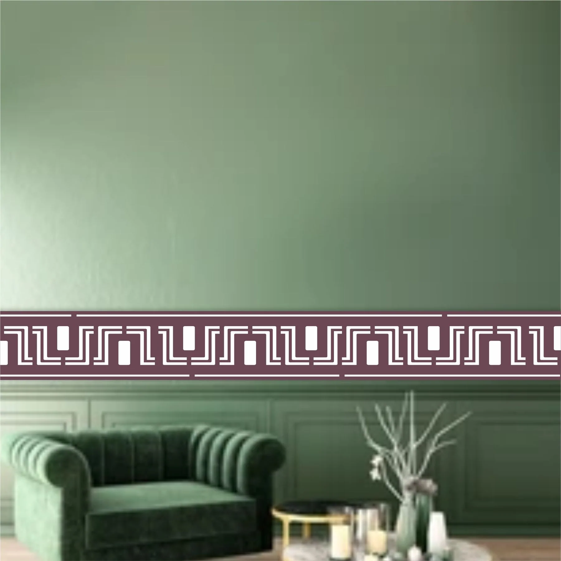 Pack of 4 Border Pattern Reusable Stencil For Canvas And Wall Painting.ID#245 - Image 8