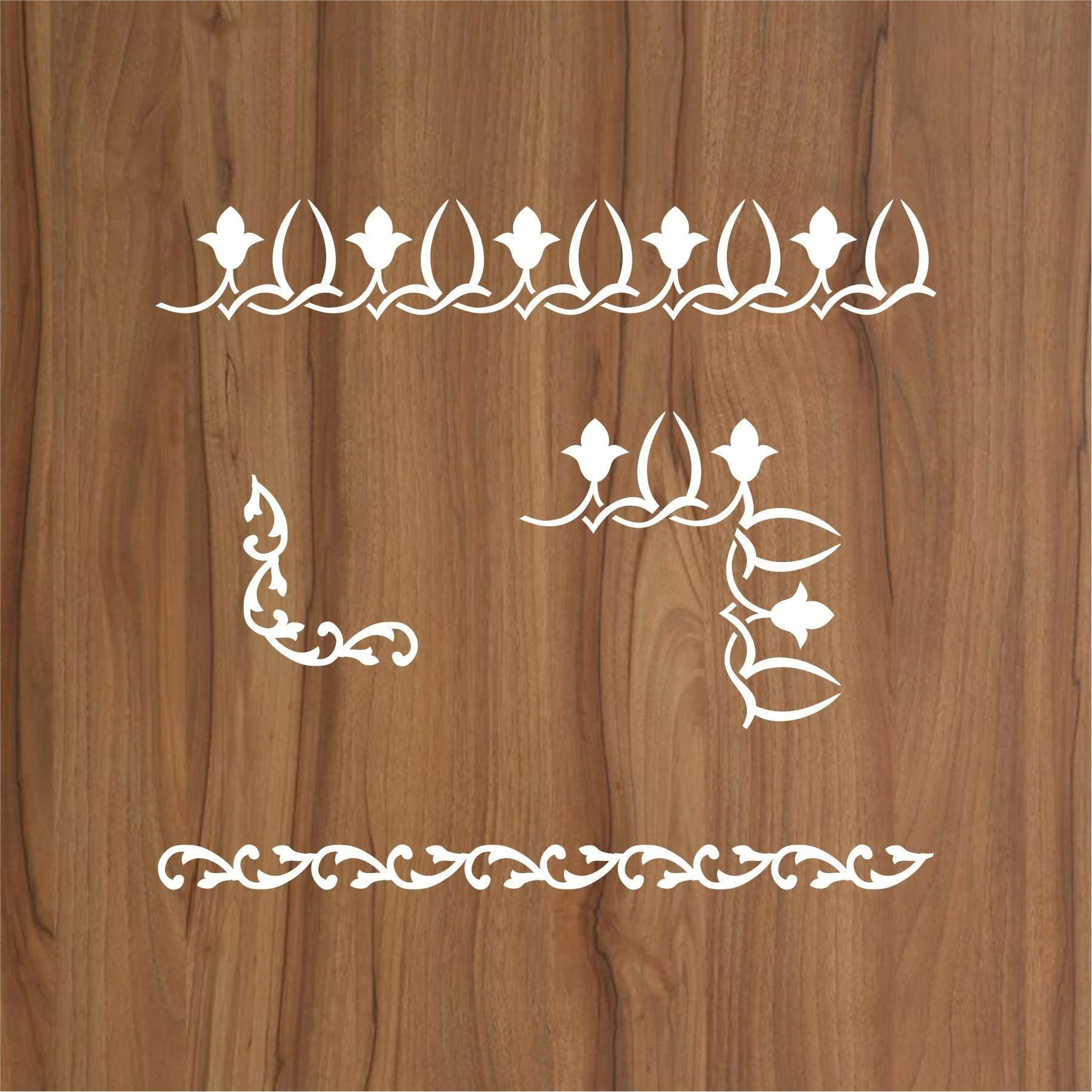 Pack of 4 Border Reusable Stencil for Canvas and wall painting.ID#4133 - Image 3