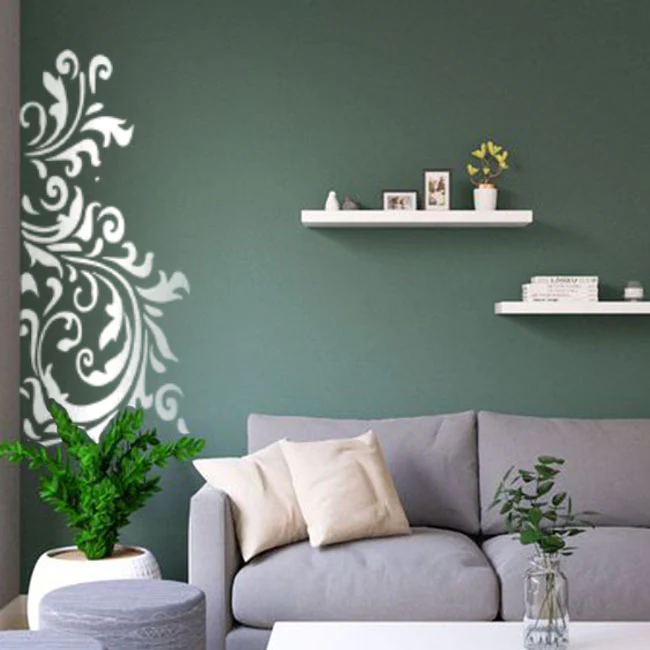 Pack of 4 Floral Reusable Stencil for Fabric , Canvas and wall painting.ID#04 - Image 10