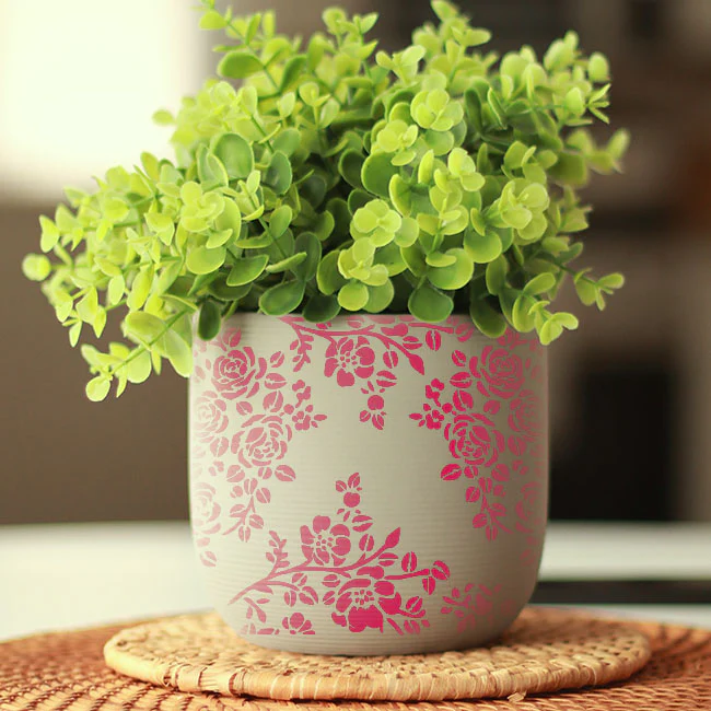 Pack of 4 Floral Reusable Stencil for Fabric , Canvas and wall painting.ID#04 - Image 5
