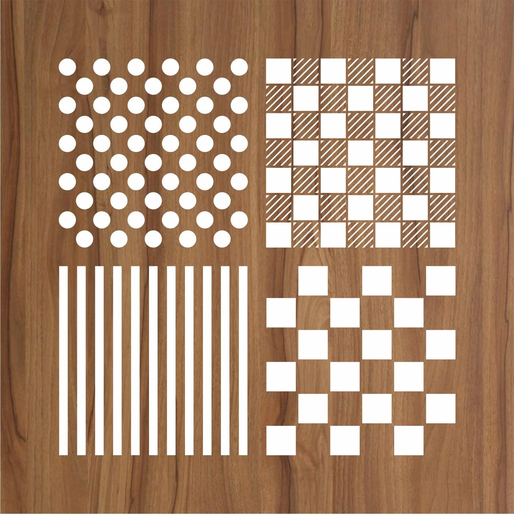 Pack Of 4 Pattern Reusable Stencil For Canvas And Wall Painting.ID #453 - Image 3