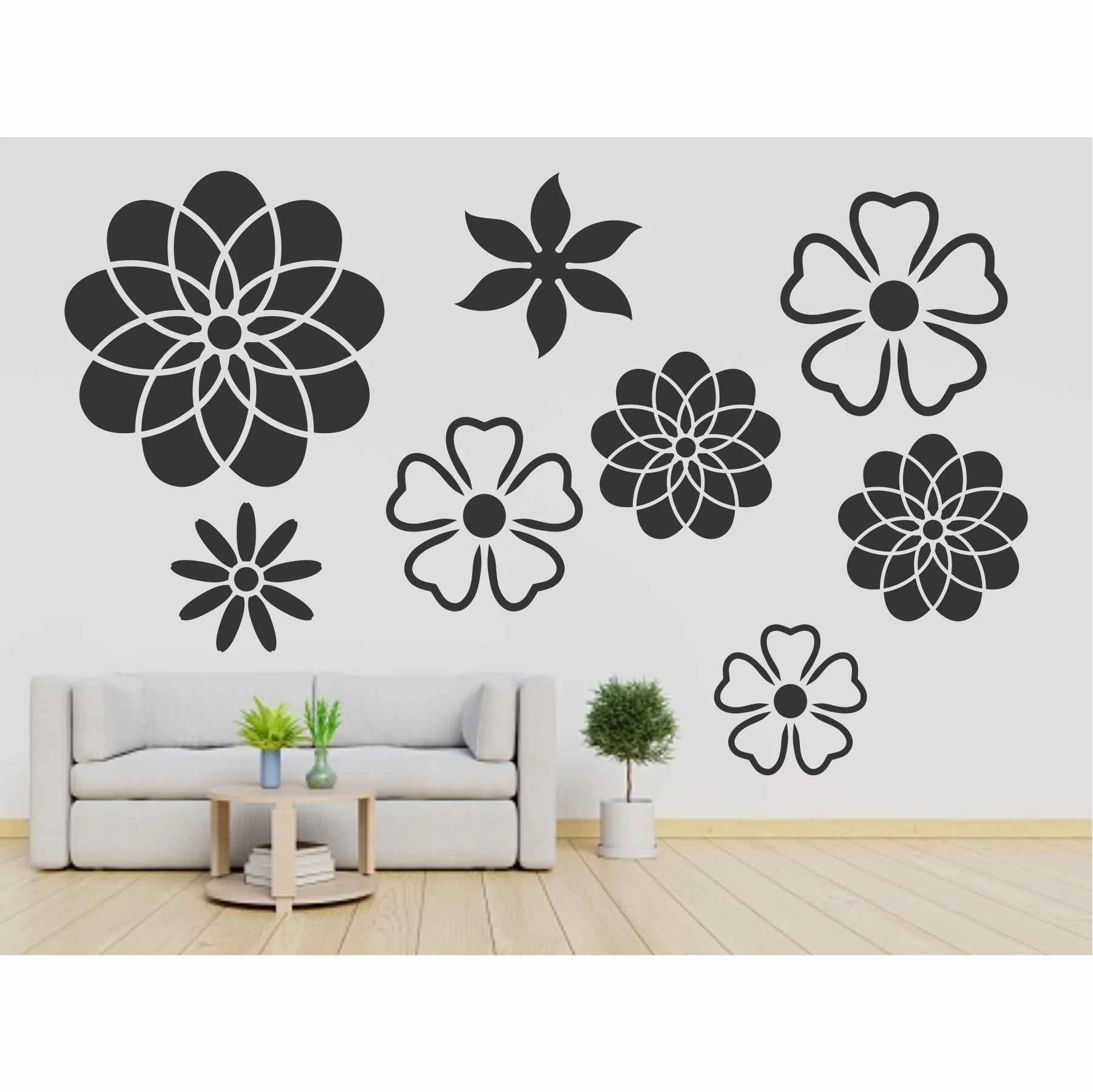 Pack of 4 Reusable Stencil For Canvas And Wall Painting.ID#209A - Image 6