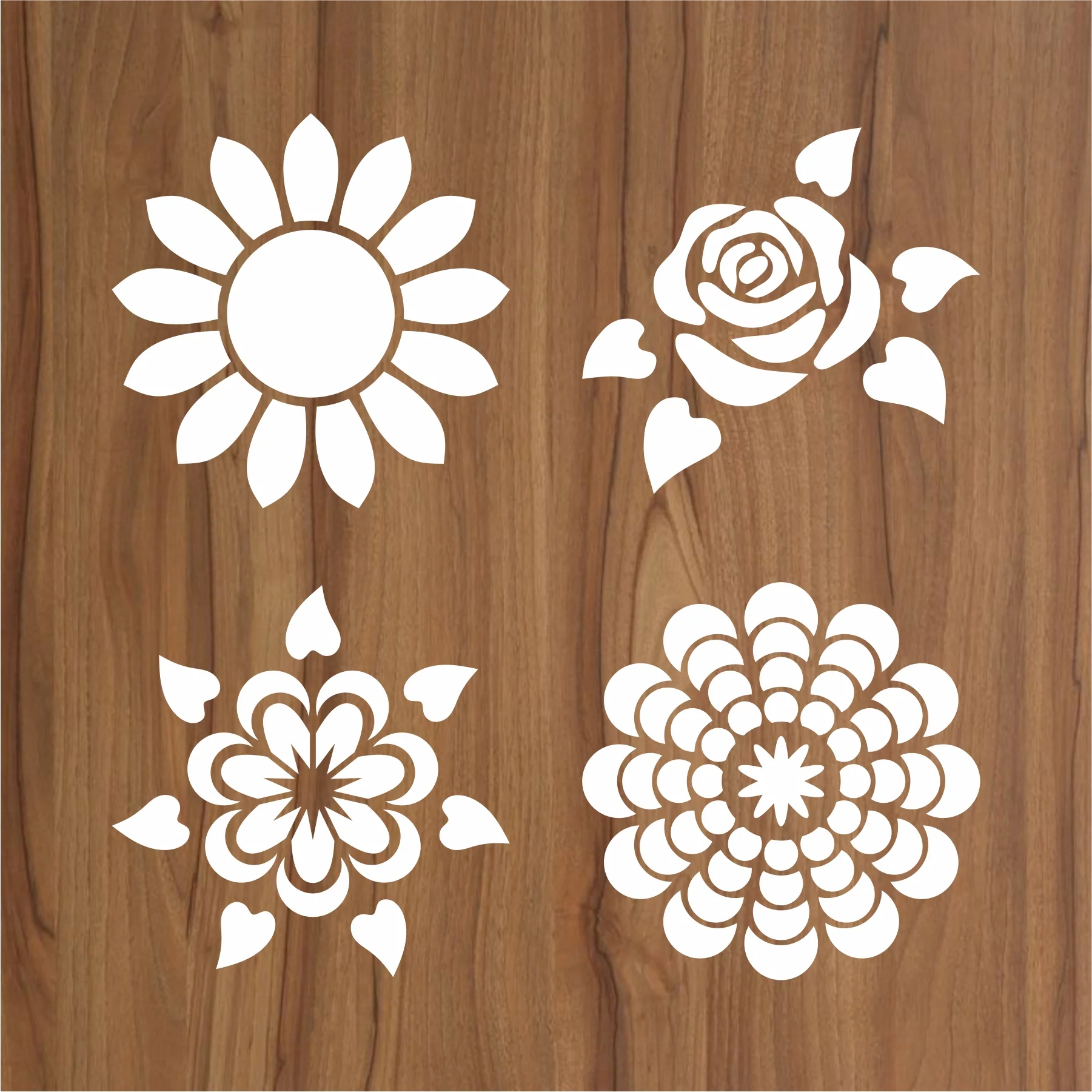 Pack of 4 Reusable Stencil For Canvas And Wall Painting.ID#209B - Image 3
