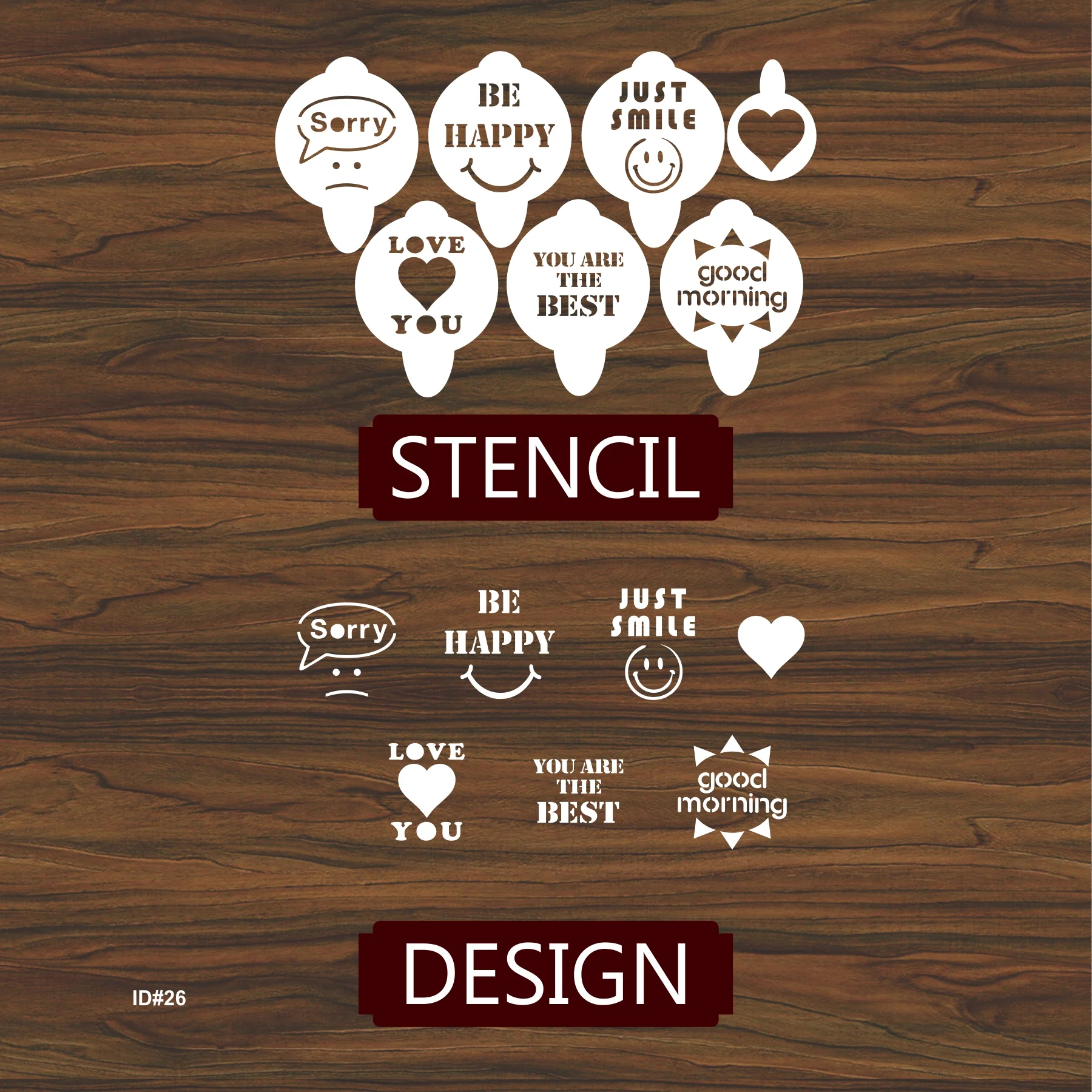 Pack of Coffee Stencils Wall Painting Scrapbook Coloring Embossing Album Decor Template. ID #26 - Image 4