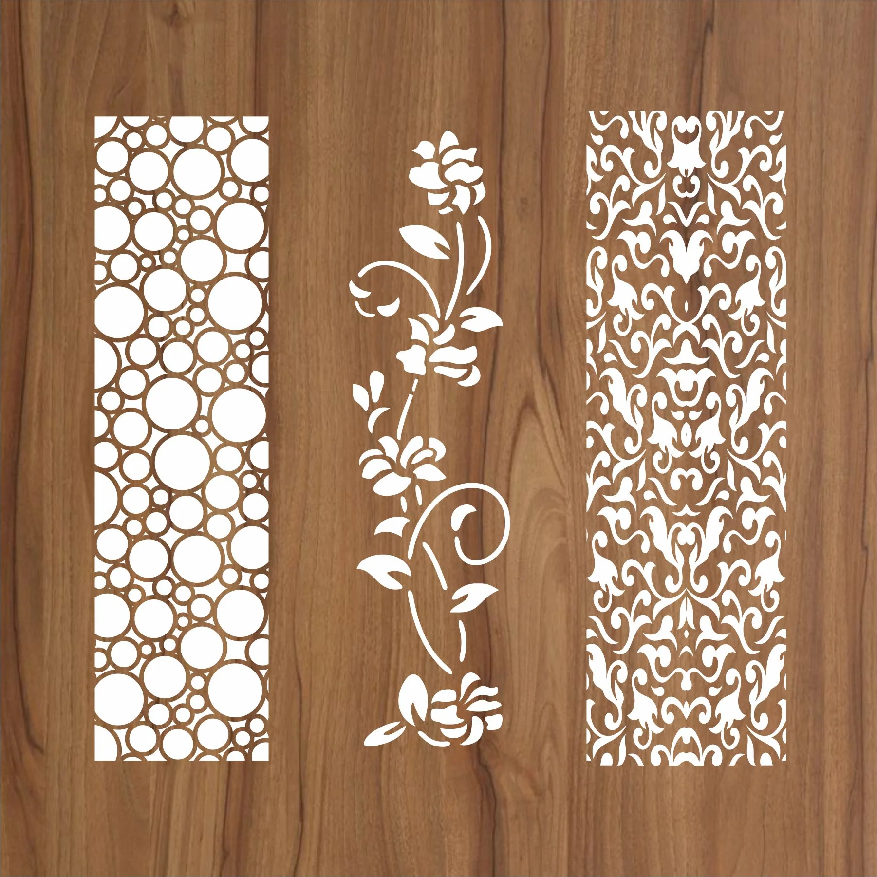 Pack of Three Border Reusable Stencil For Canvas And Wall Painting.ID#221A - Image 3