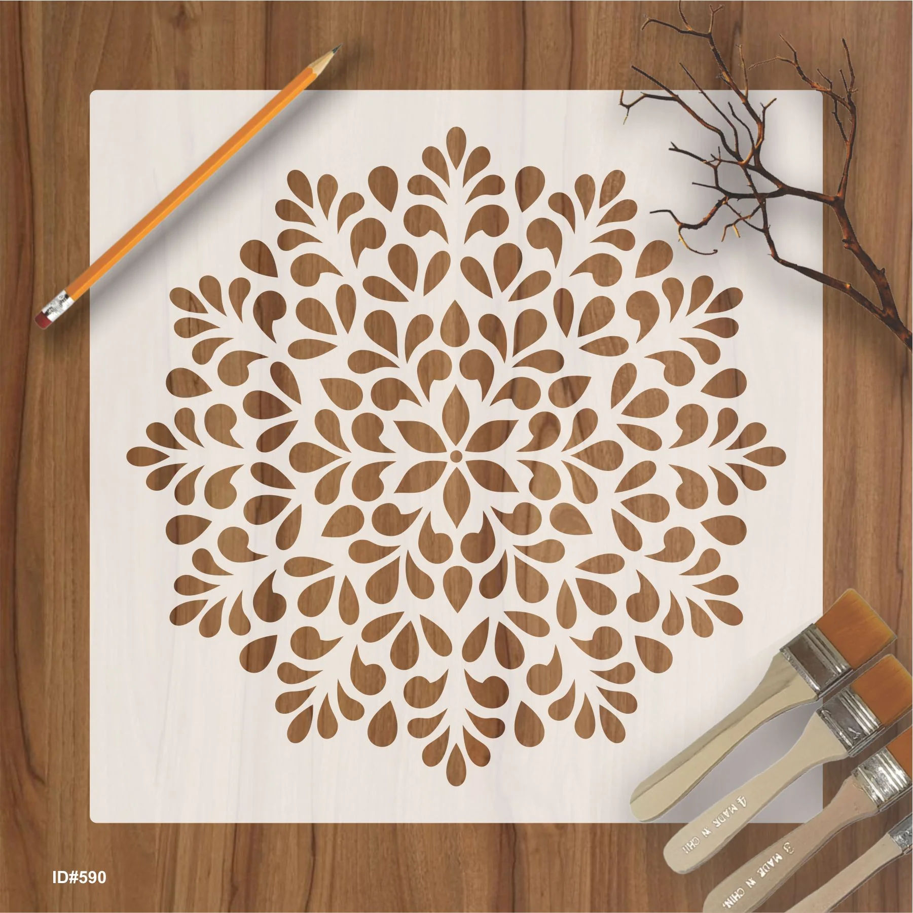 Symmetrical Mandala Painting Wall Stencils for Home Wall Decor.ID#590