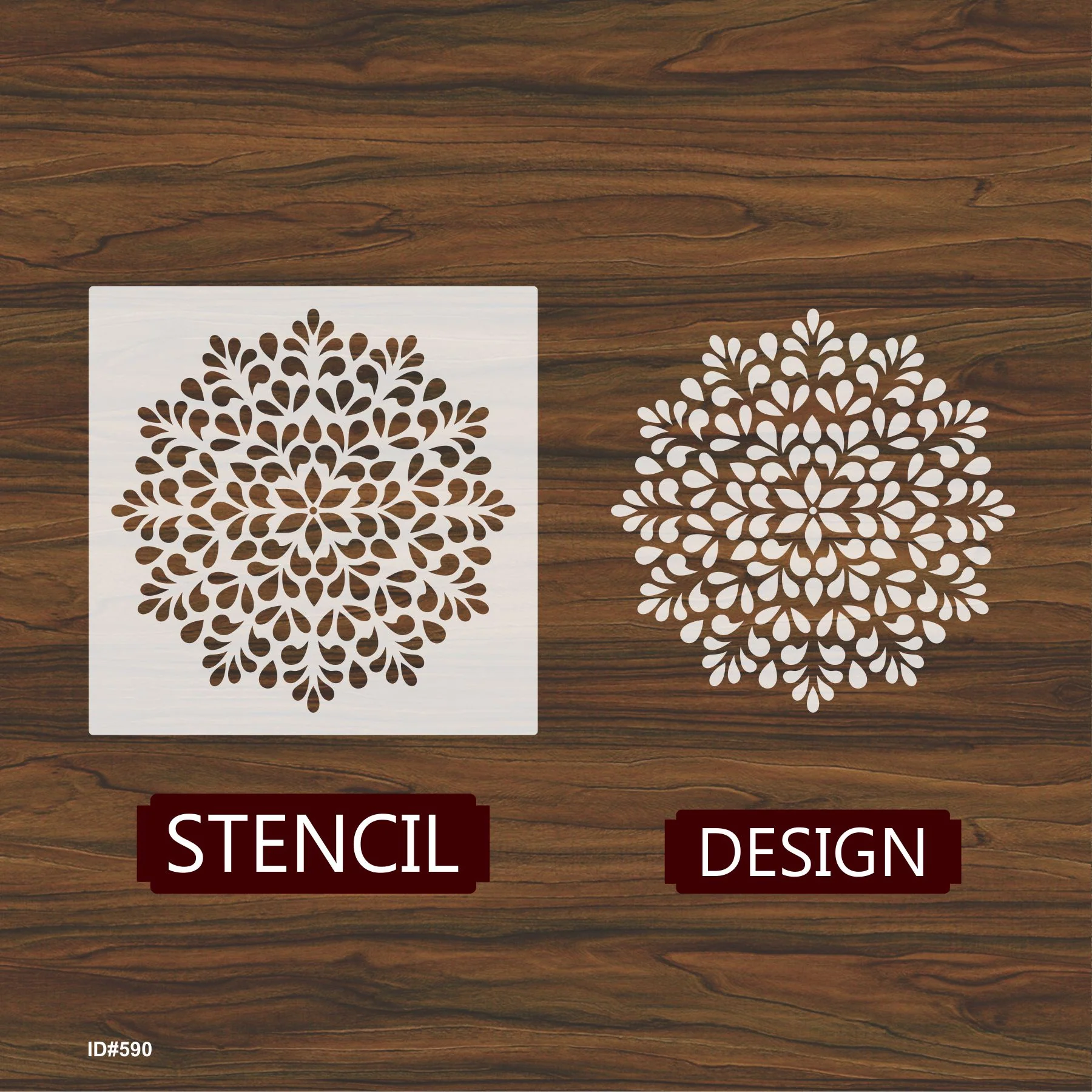 Symmetrical Mandala Painting Wall Stencils for Home Wall Decor.ID#590 - Image 5