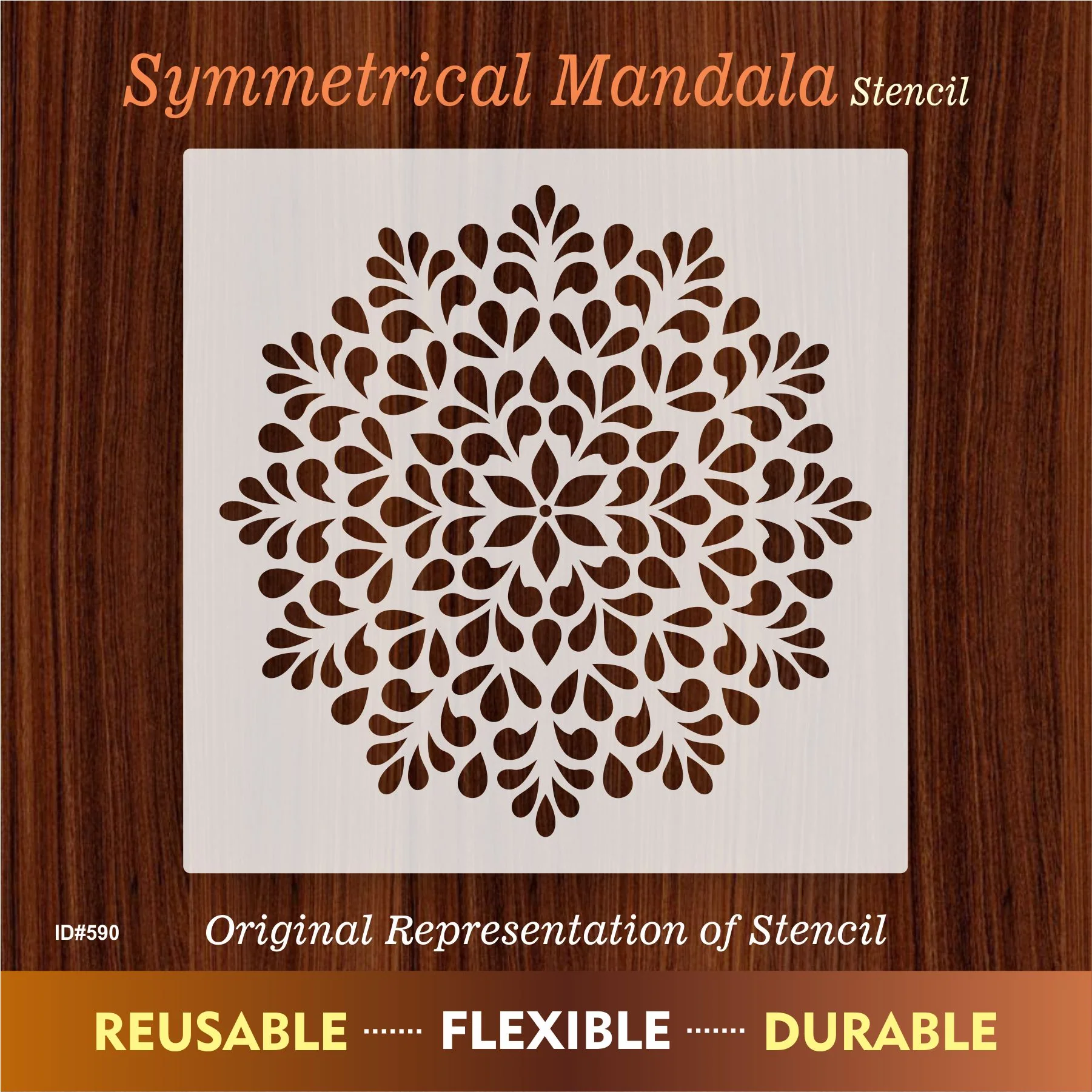 Symmetrical Mandala Painting Wall Stencils for Home Wall Decor.ID#590 - Image 6