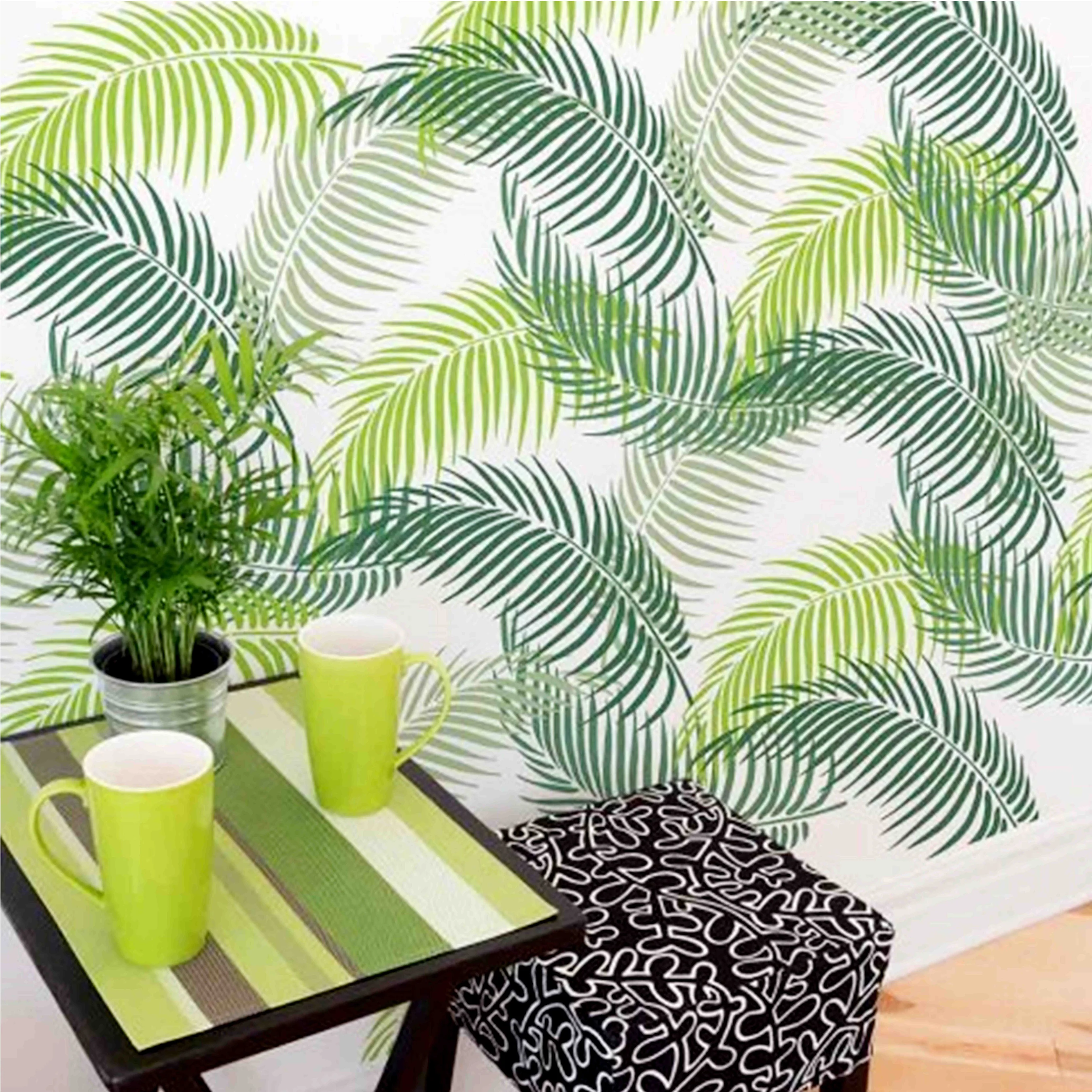 Palm leaf Reusable Stencil For Canvas And Wall Painting.ID#132