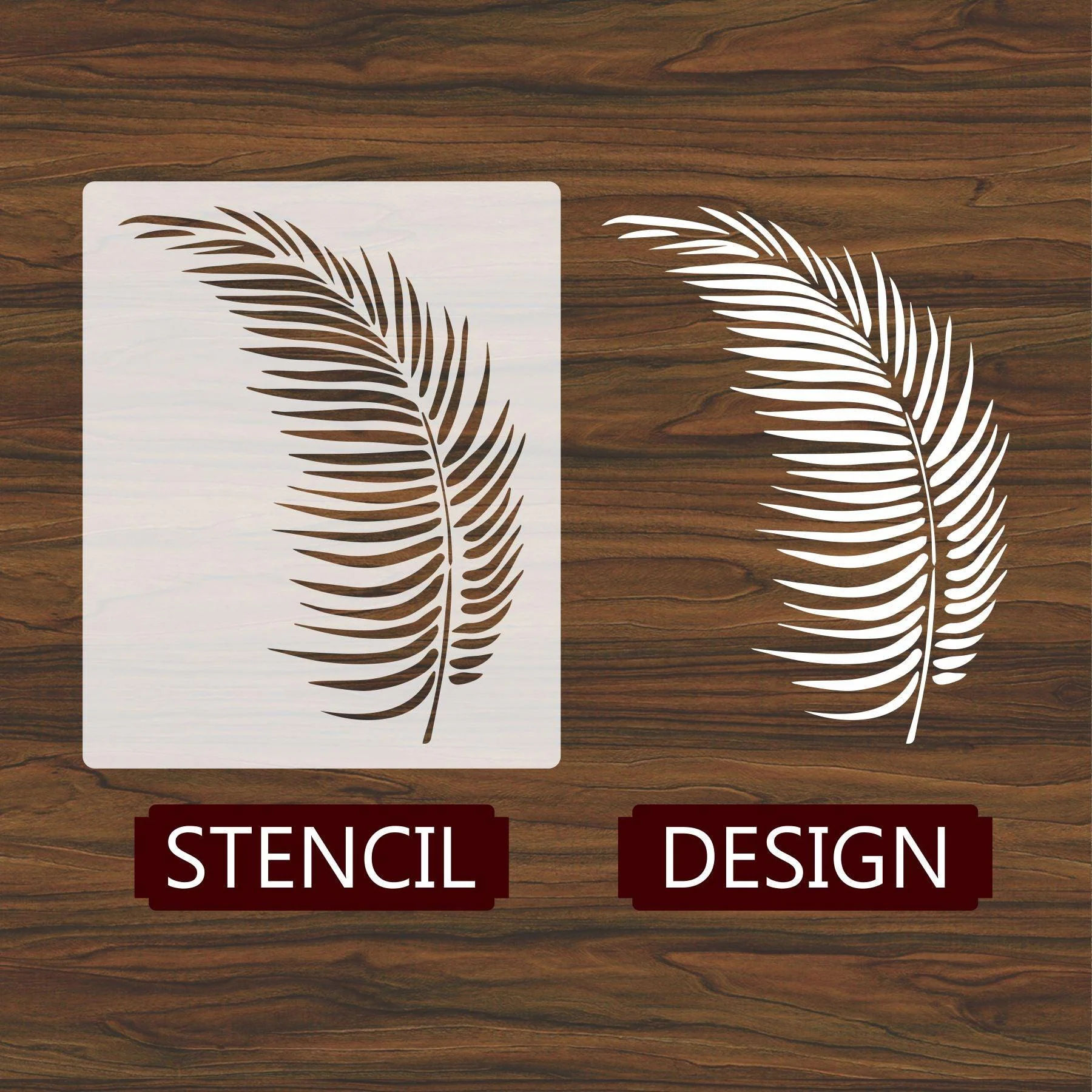 Palm leaf Reusable Stencil For Canvas And Wall Painting.ID#132 - Image 3