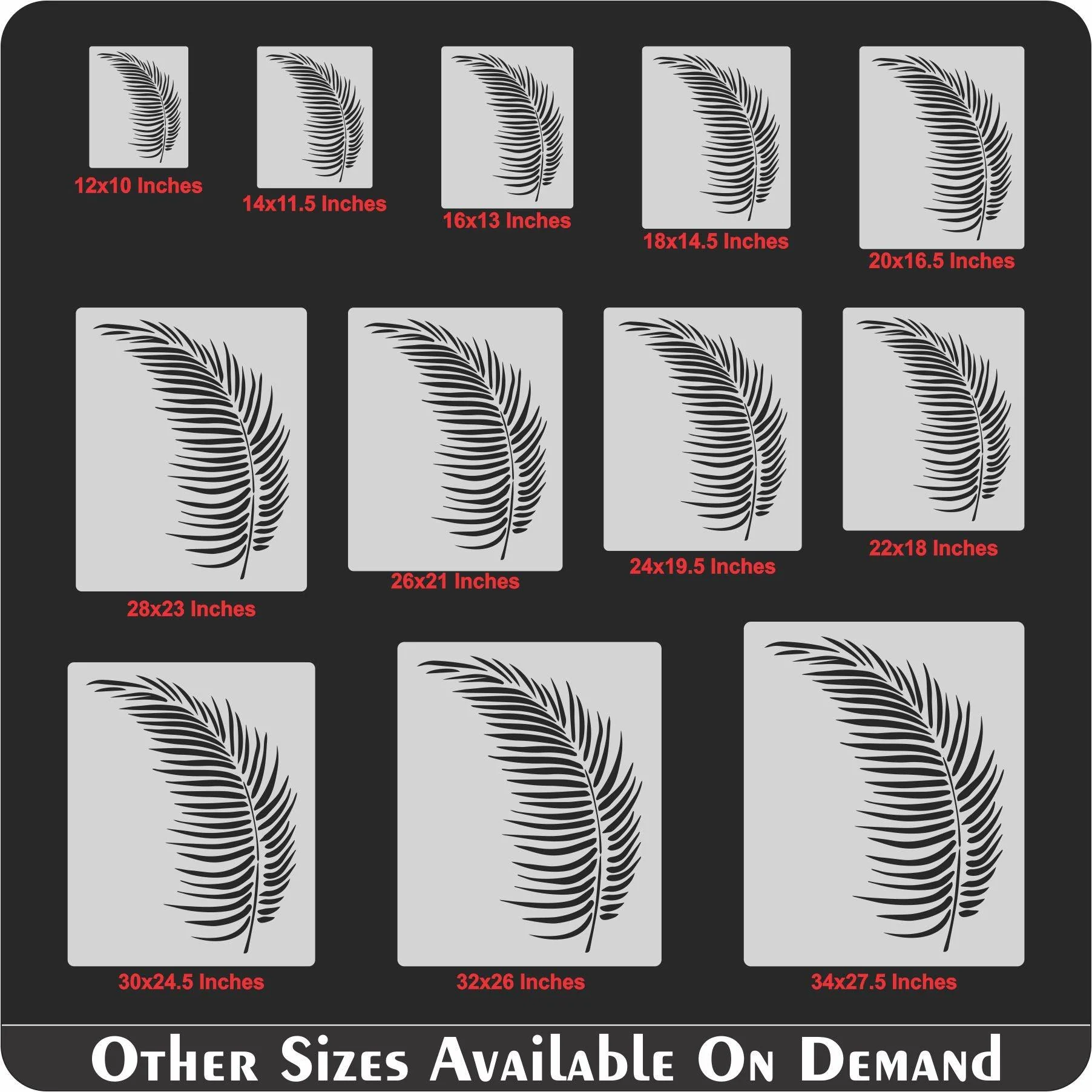 Palm leaf Reusable Stencil For Canvas And Wall Painting.ID#132 - Image 5