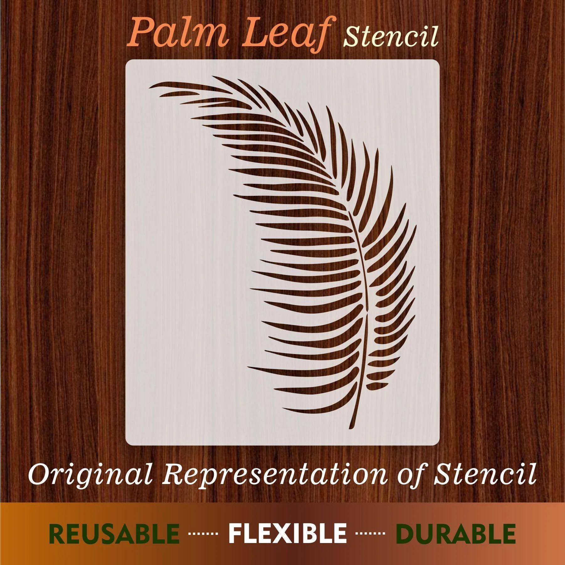 Palm leaf Reusable Stencil For Canvas And Wall Painting.ID#132 - Image 6